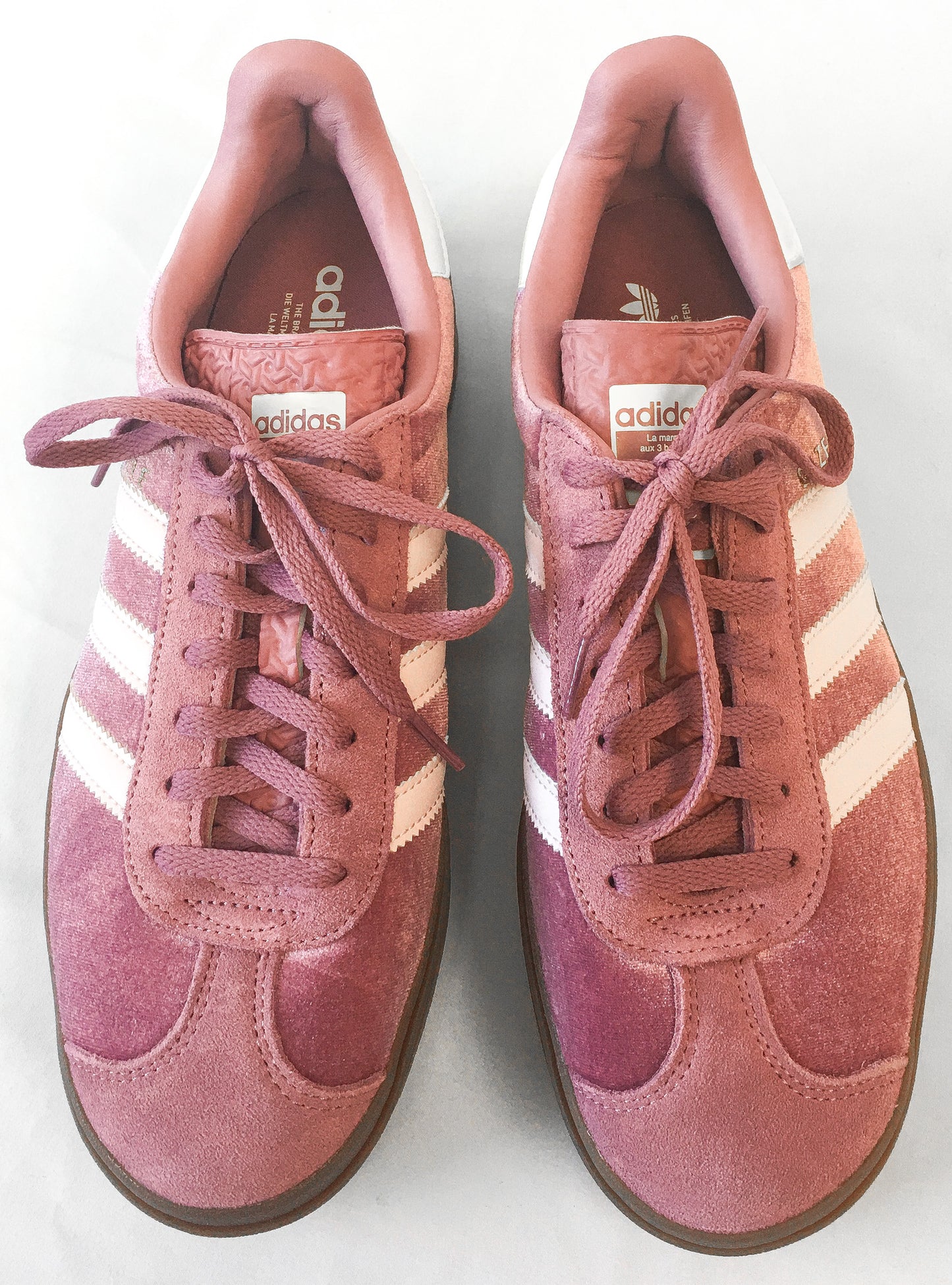 Adidas Gazelle Bold 'Preloved Crimson Velvet' Pink Platforms, Women's Sz 9