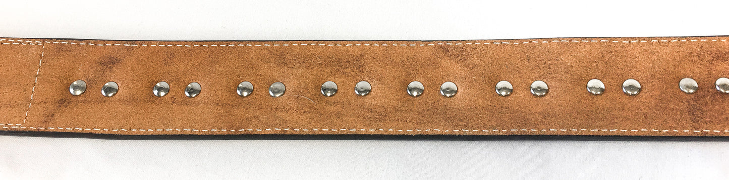 3D Western Men's Leather Concho Tooled Brown Basketweave Belt, Sz. 46, Style #1071