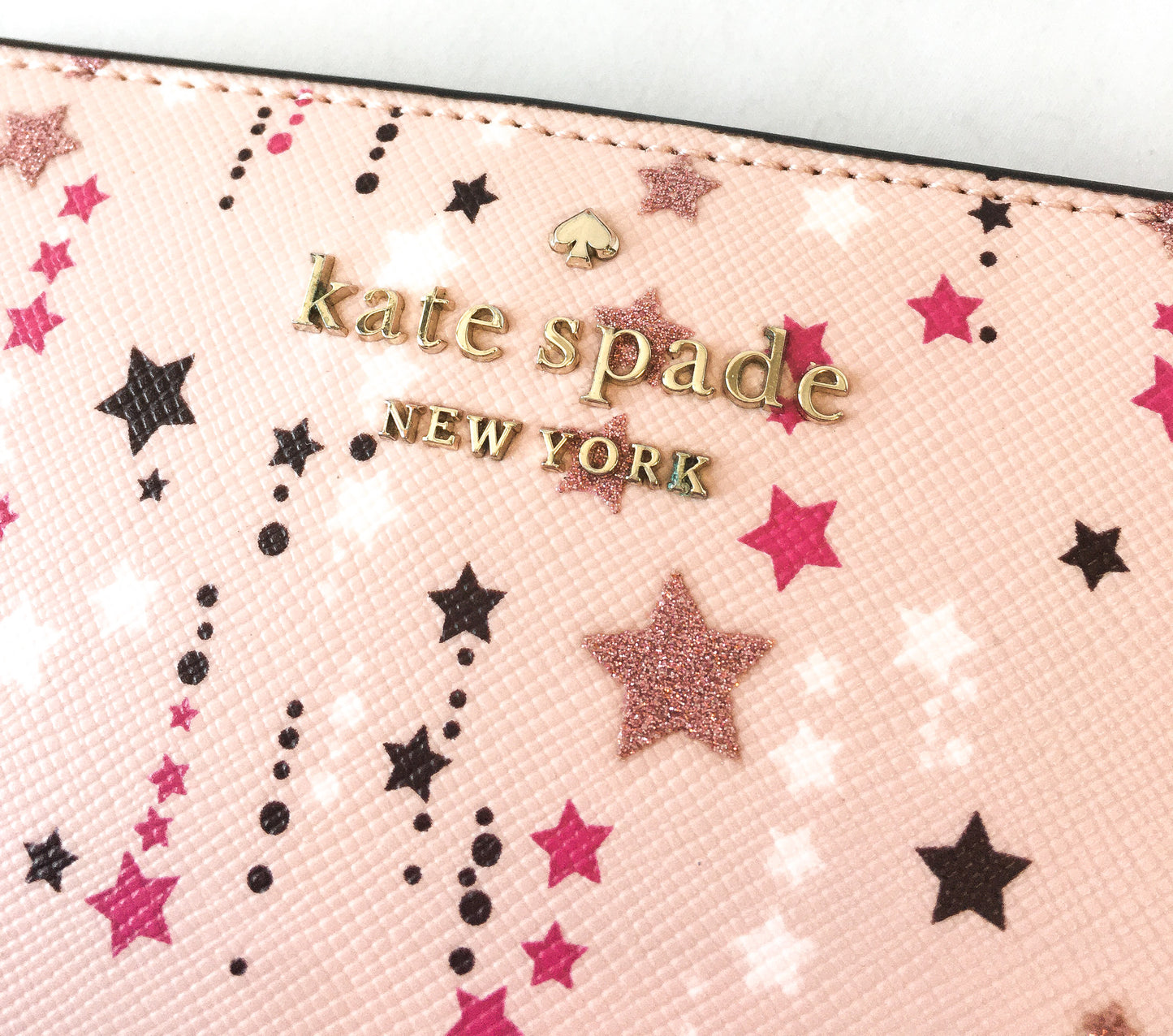 Kate Spade Staci Twinkle Pink Star Leather Bifold Wallet