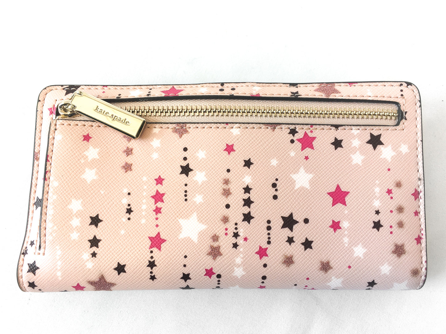 Kate Spade Staci Twinkle Pink Star Leather Bifold Wallet