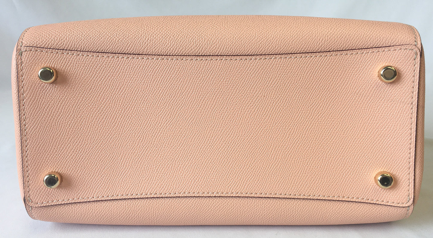 Coach Rowan Crossgrain Faded Blush/Salmon Satchel w/ Detachable Strap, #79946