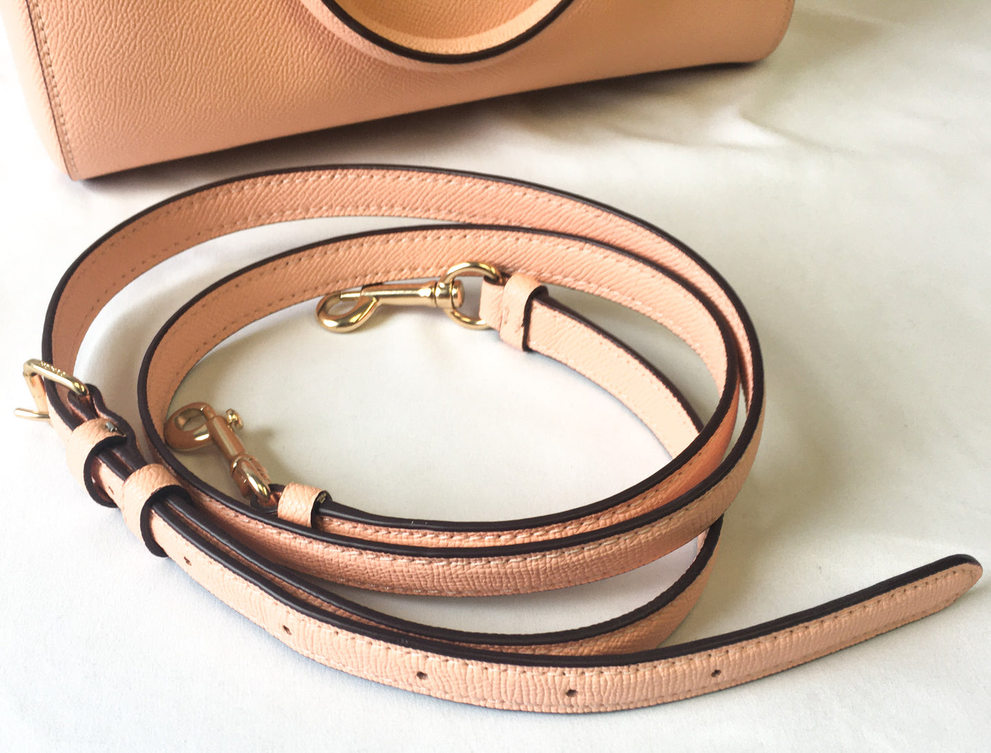 Coach Rowan Crossgrain Faded Blush/Salmon Satchel w/ Detachable Strap, #79946