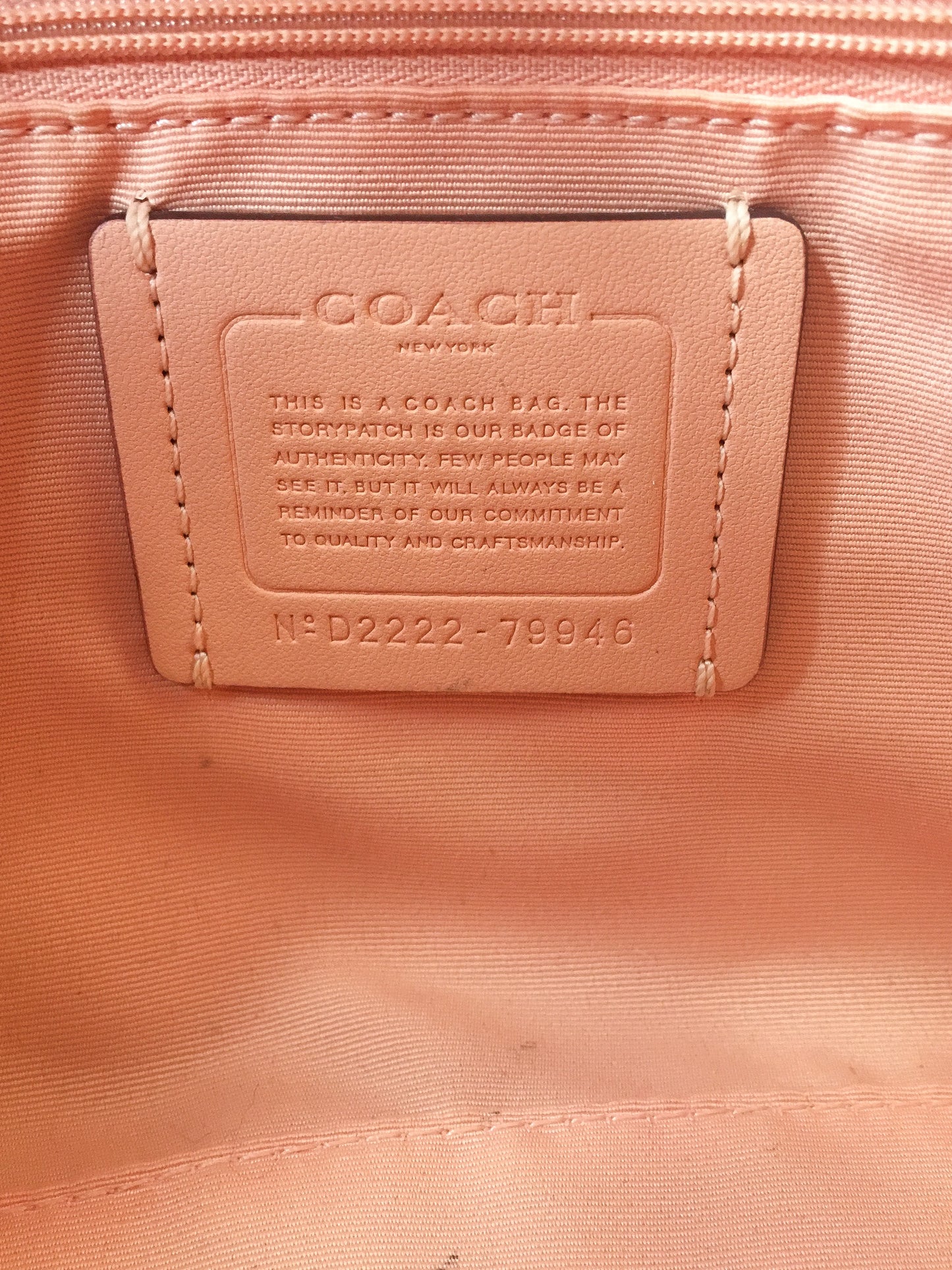 Coach Rowan Crossgrain Faded Blush/Salmon Satchel w/ Detachable Strap, #79946