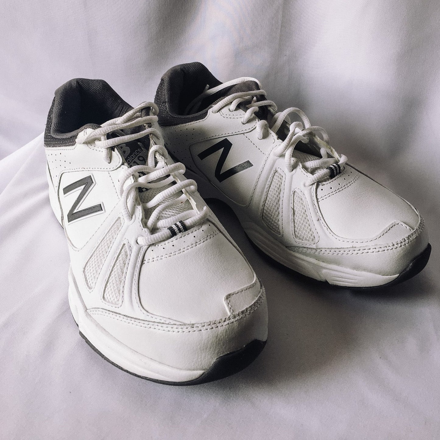 Vintage Gray and White New Balance 519 Dad Sneakers, Men's Sz. 8