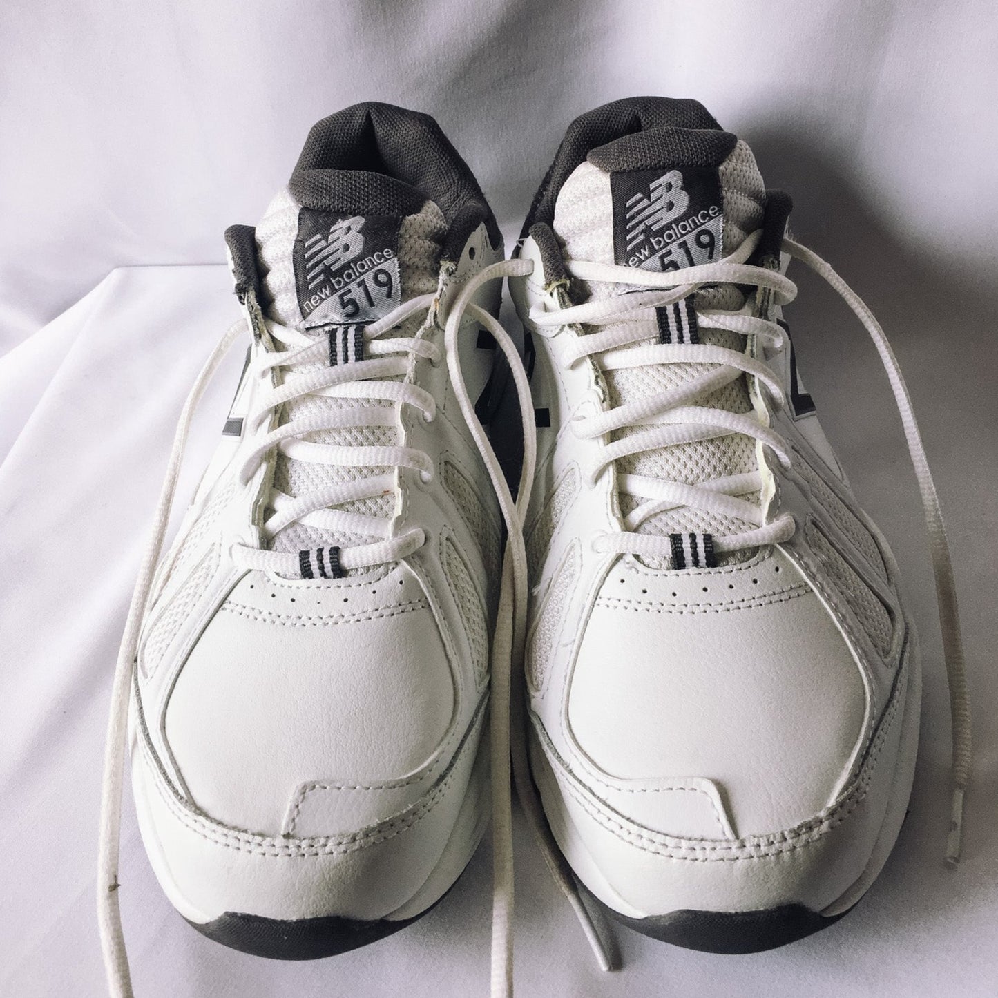 Vintage Gray and White New Balance 519 Dad Sneakers, Men's Sz. 8