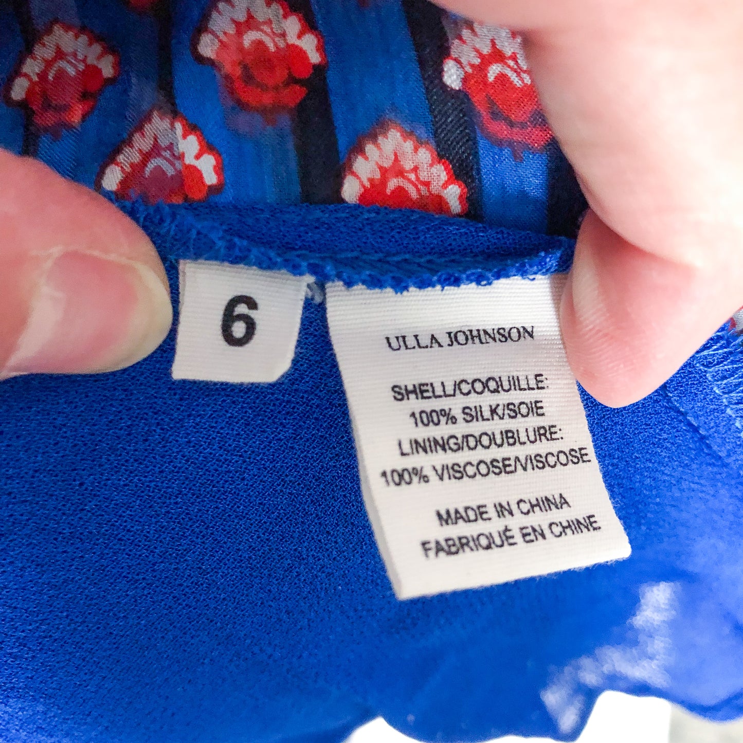 ULLA JOHNSON, Blue Silk Midi Dress, Sz. 6