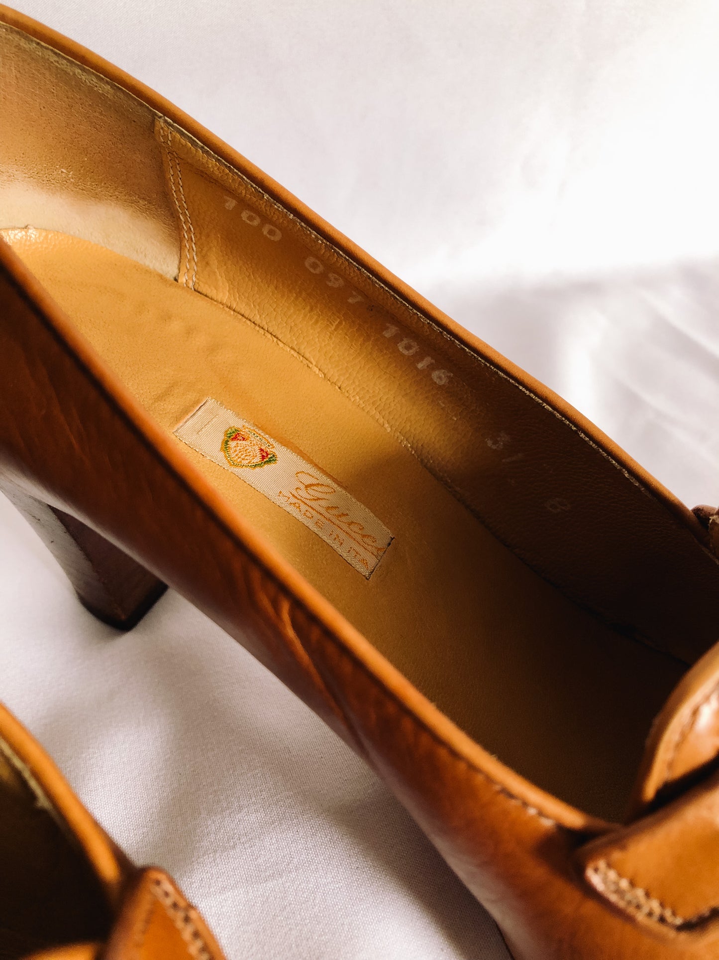 Vintage GUCCI Penny Loafer Light Brown Pumps, 80s Gucci Pumps, Sz. 37B