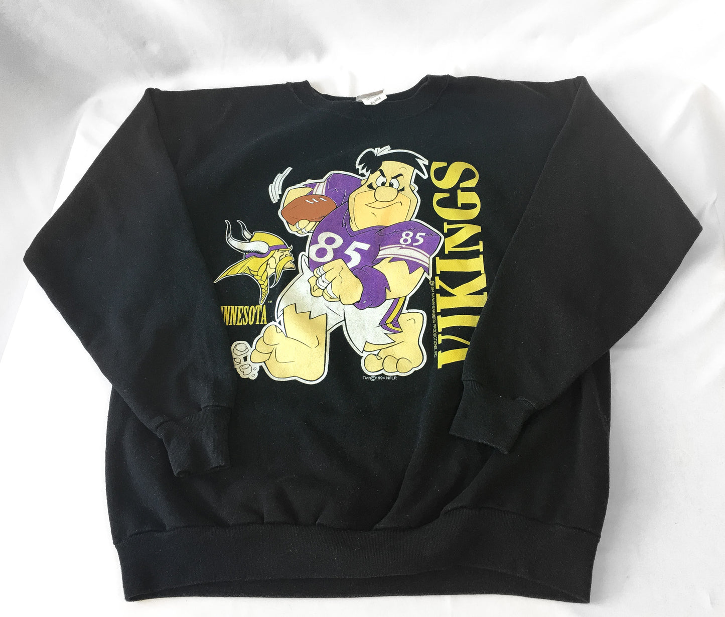 1994 Minnesota Vikings Flinstones Graphic Crewneck, Men's Sz XL