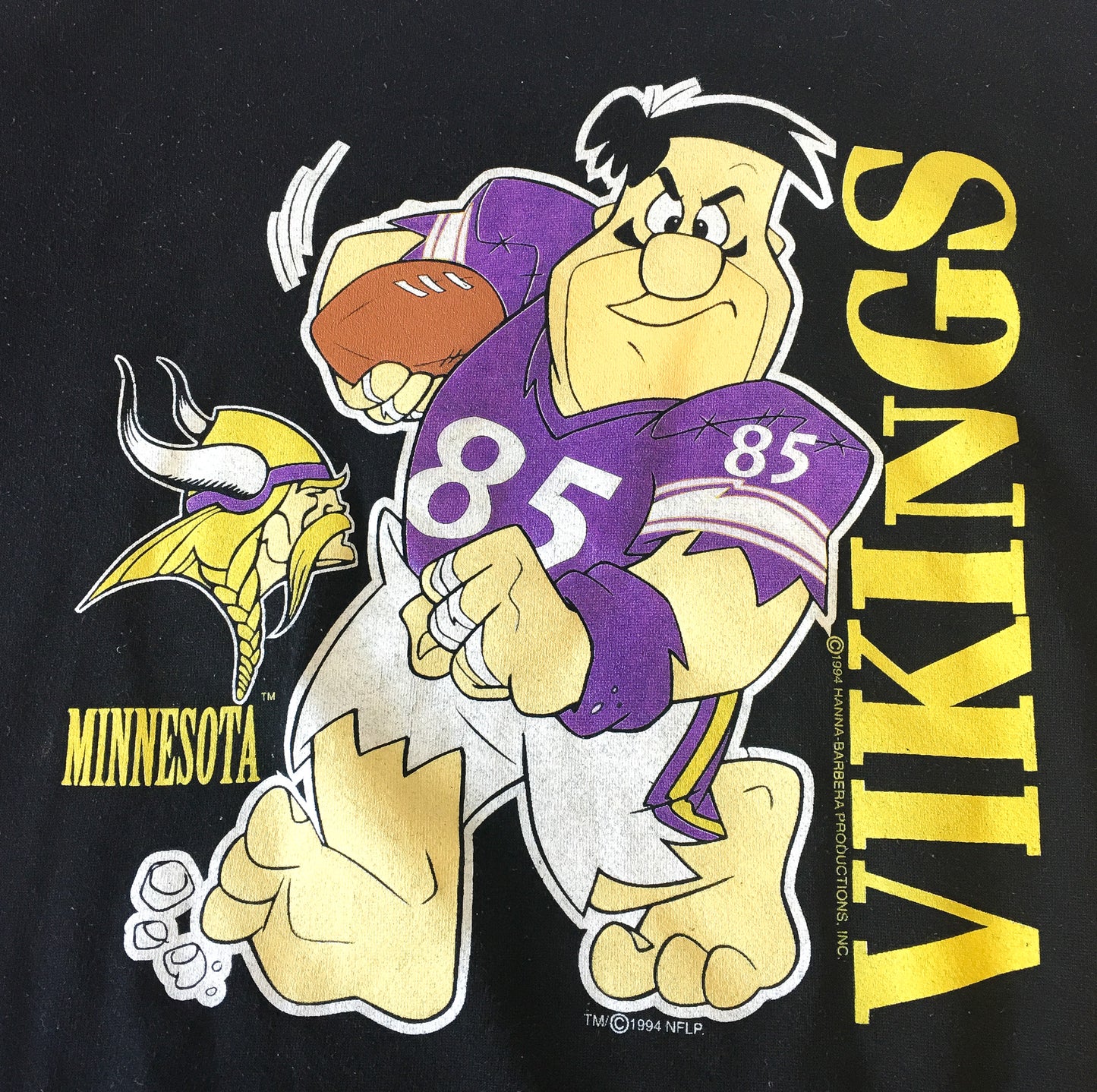 1994 Minnesota Vikings Flinstones Graphic Crewneck, Men's Sz XL
