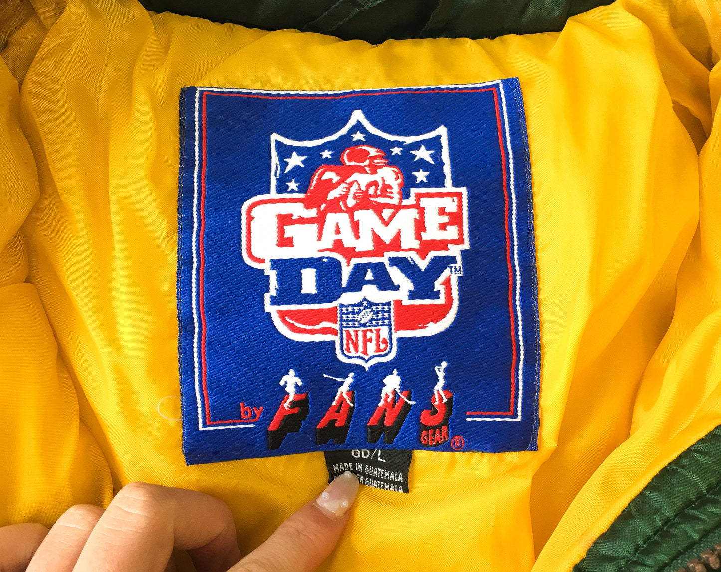 Vintage Green Bay Packers Embroidered Puffer Jacket, Men's Sz. L