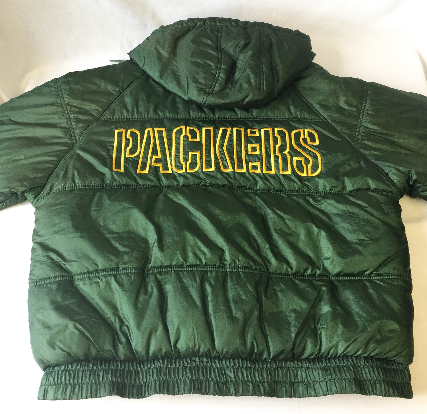 Vintage Green Bay Packers Embroidered Puffer Jacket, Men's Sz. L