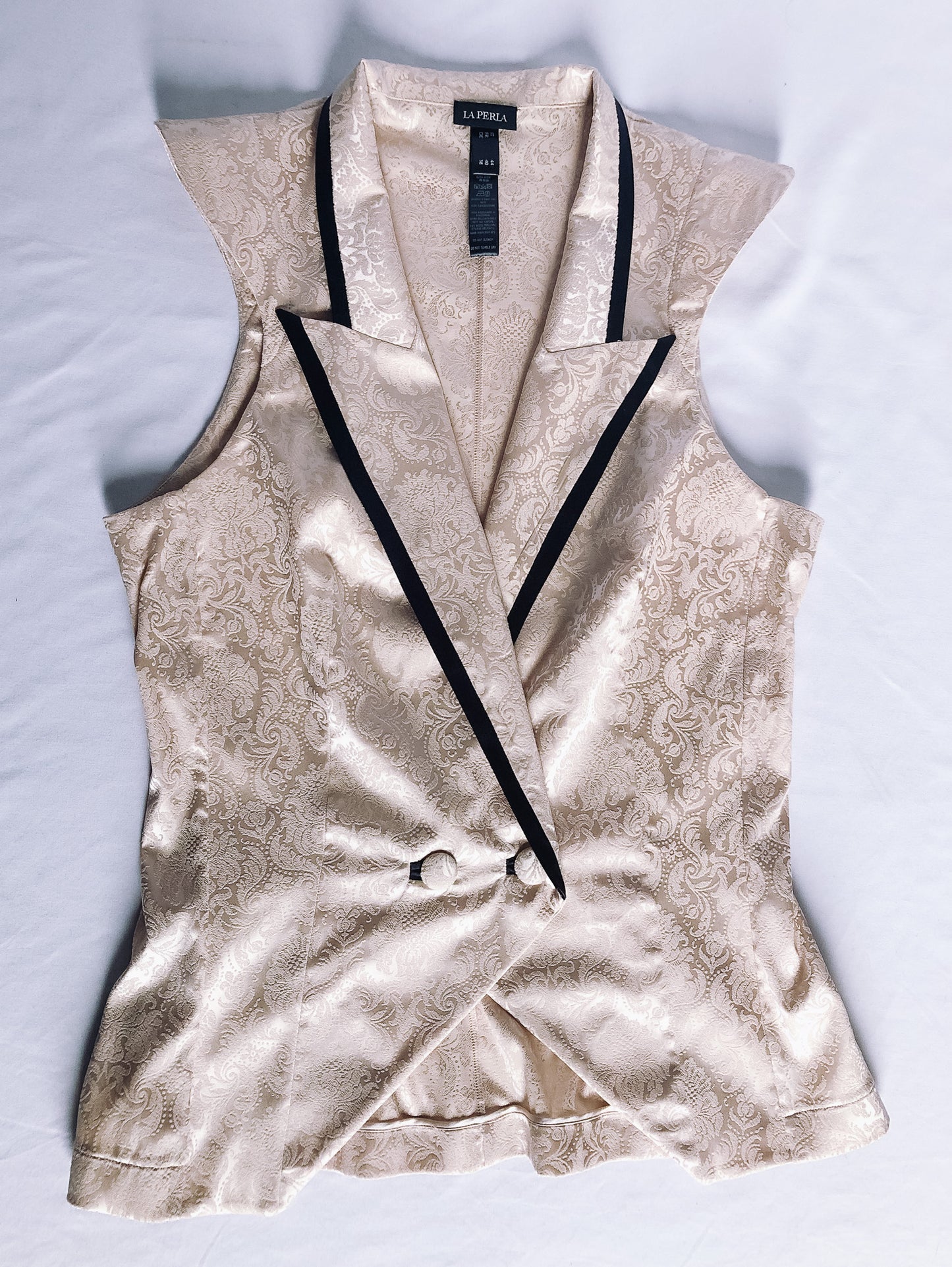 La Perla Brocade Collection light Pink/Rose Gold Vest, Sz. 8