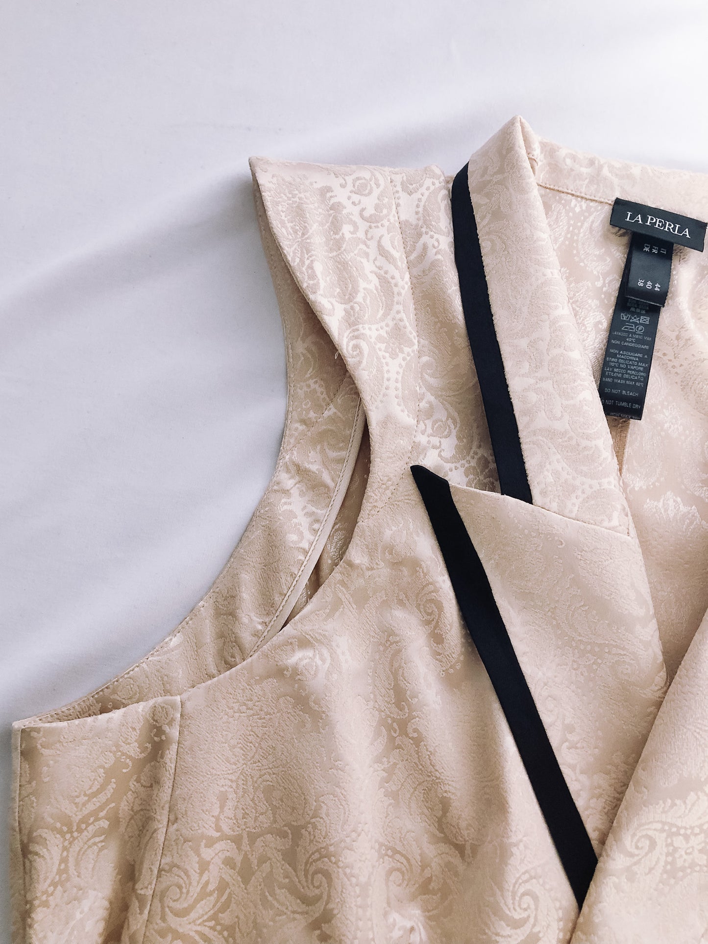 La Perla Brocade Collection light Pink/Rose Gold Vest, Sz. 8