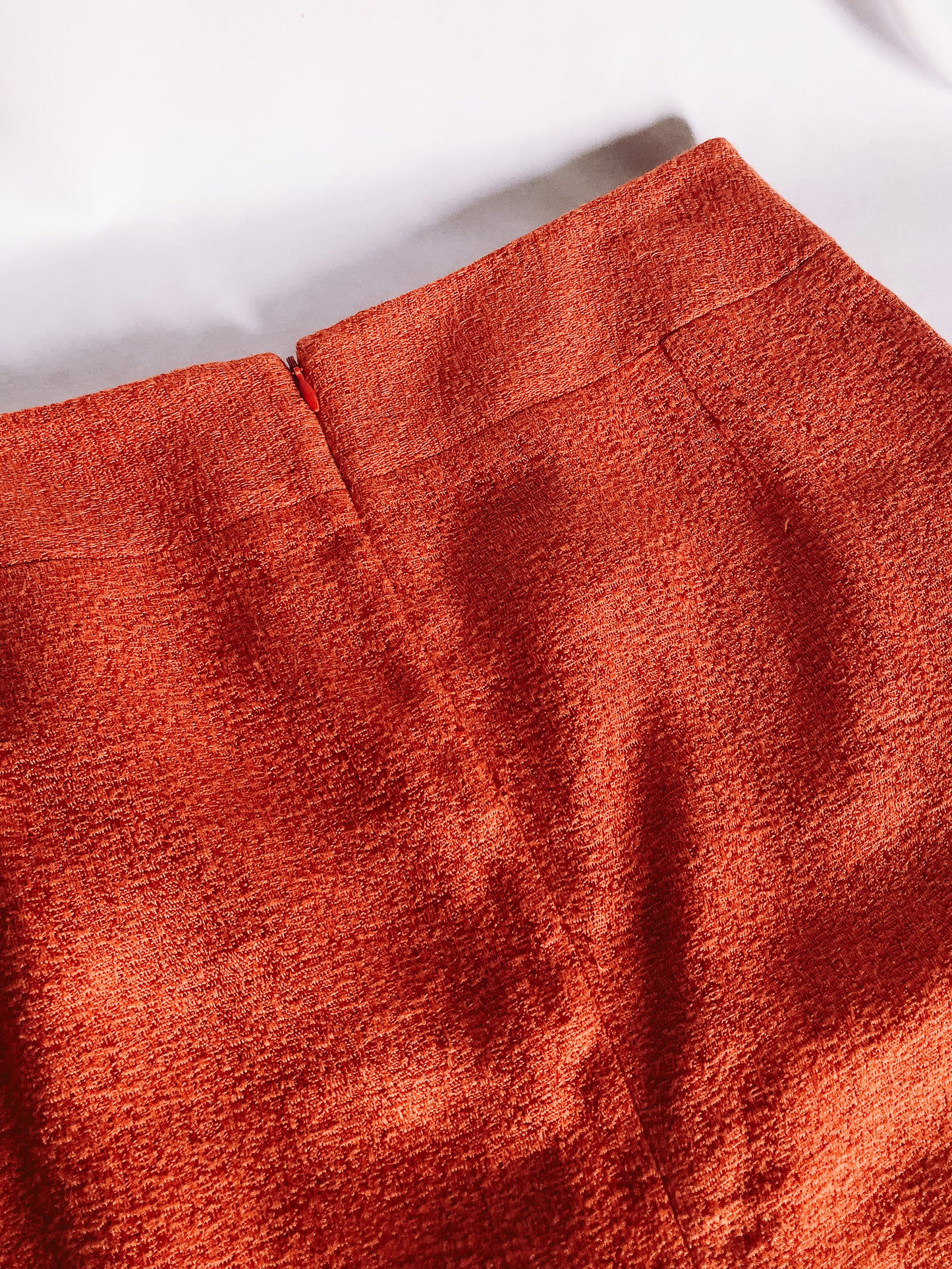 Vintage Dolce & Gabbana Orange Linen Blend Pencil Skirt, Sz. 44