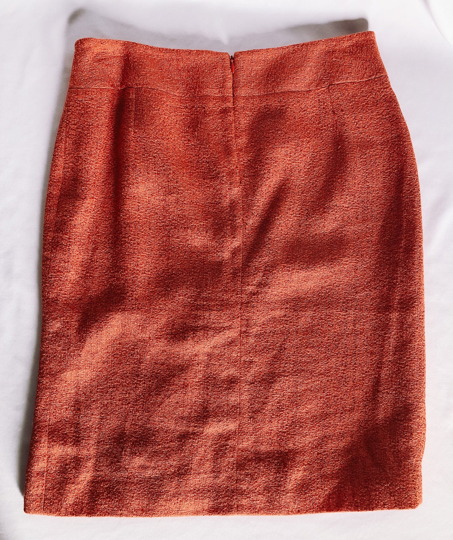 Vintage Dolce & Gabbana Orange Linen Blend Pencil Skirt, Sz. 44
