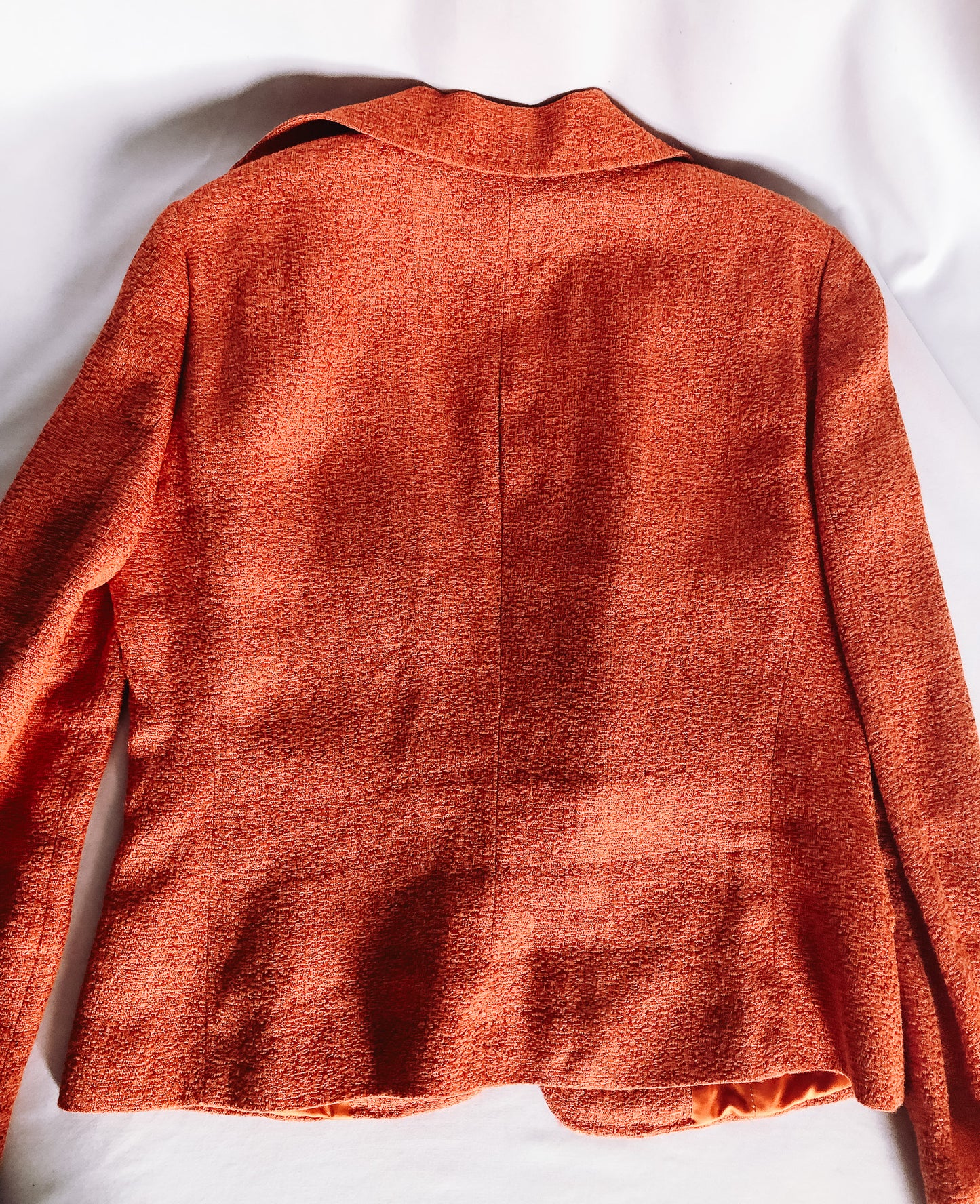 Vintage Dolce & Gabbana Orange Linen Blend Blazer Jacket, Sz. 46