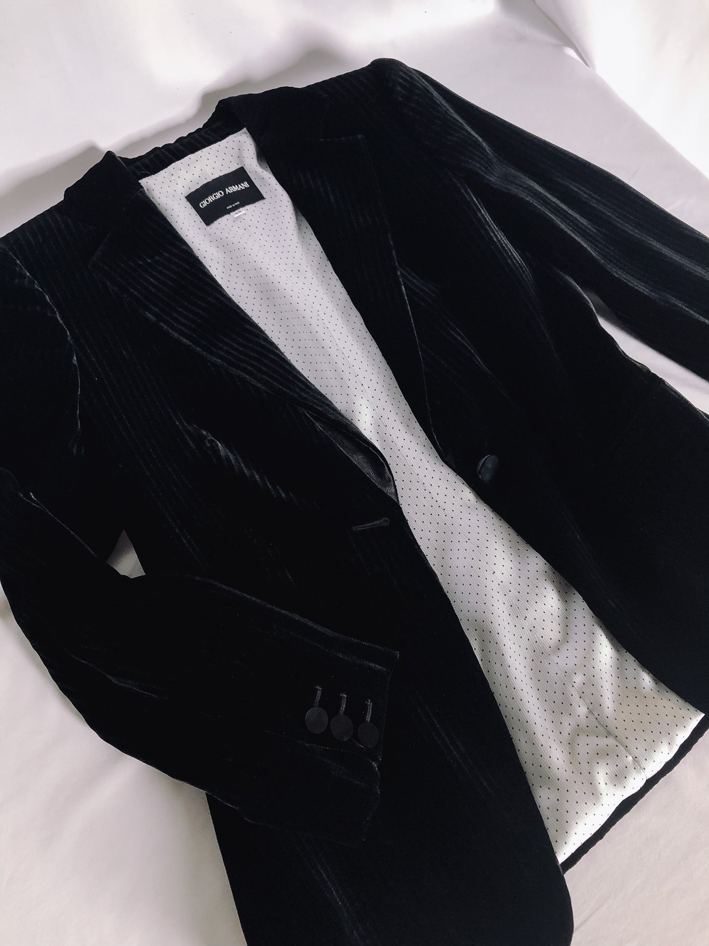 Velvet Single-Breasted GIORGIO ARMANI Jacket, Sz. 42