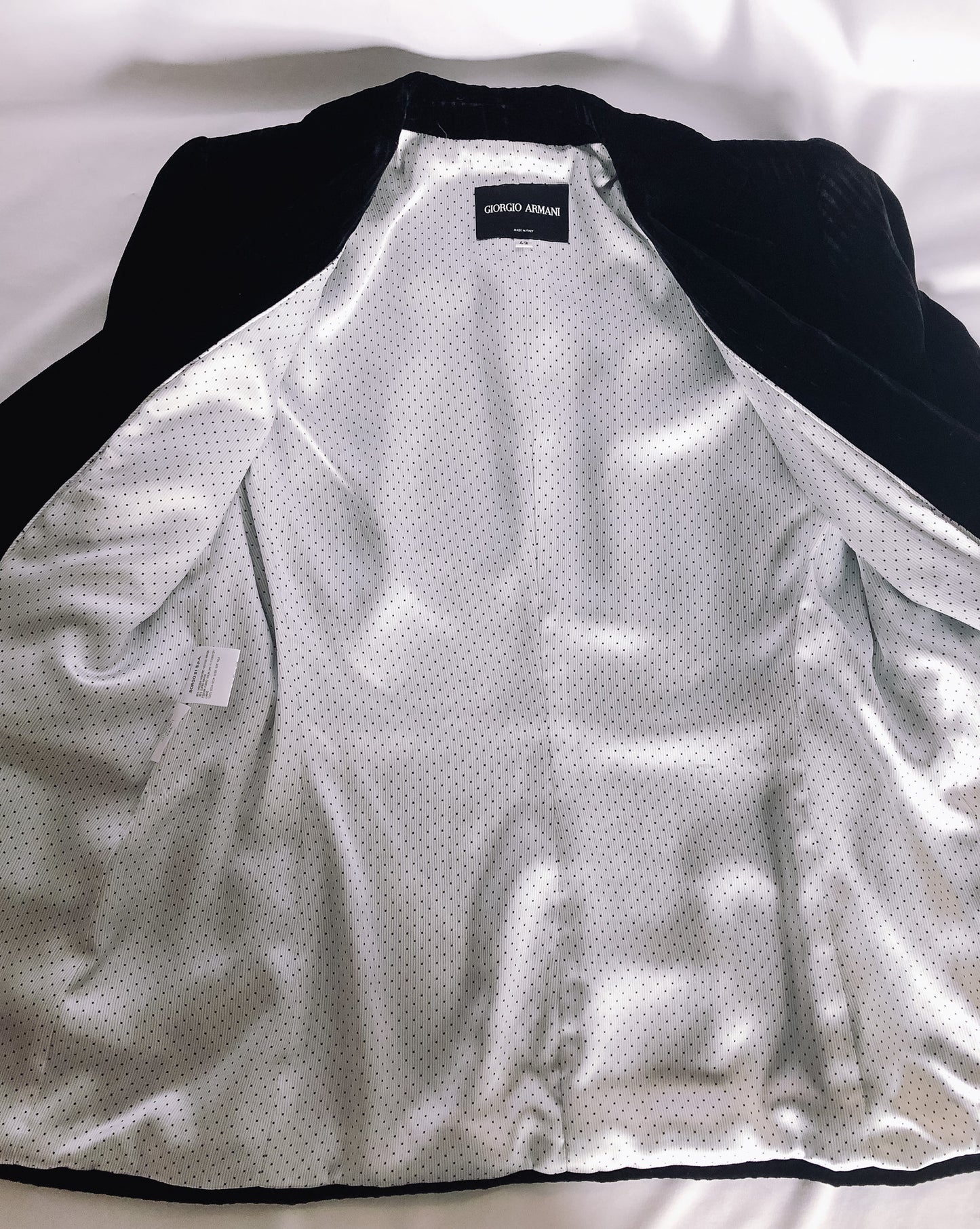 Velvet Single-Breasted GIORGIO ARMANI Jacket, Sz. 42