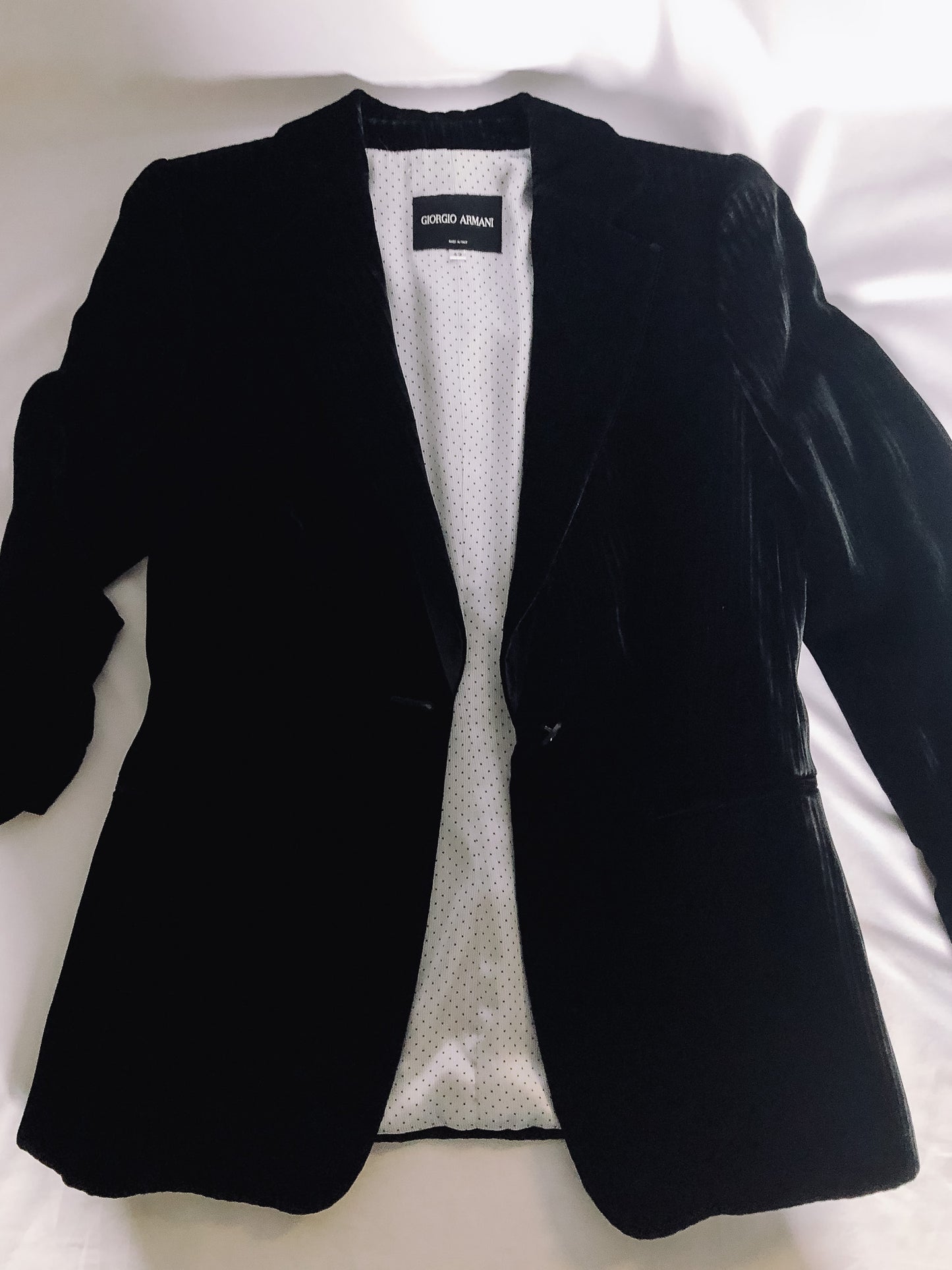 Velvet Single-Breasted GIORGIO ARMANI Jacket, Sz. 42