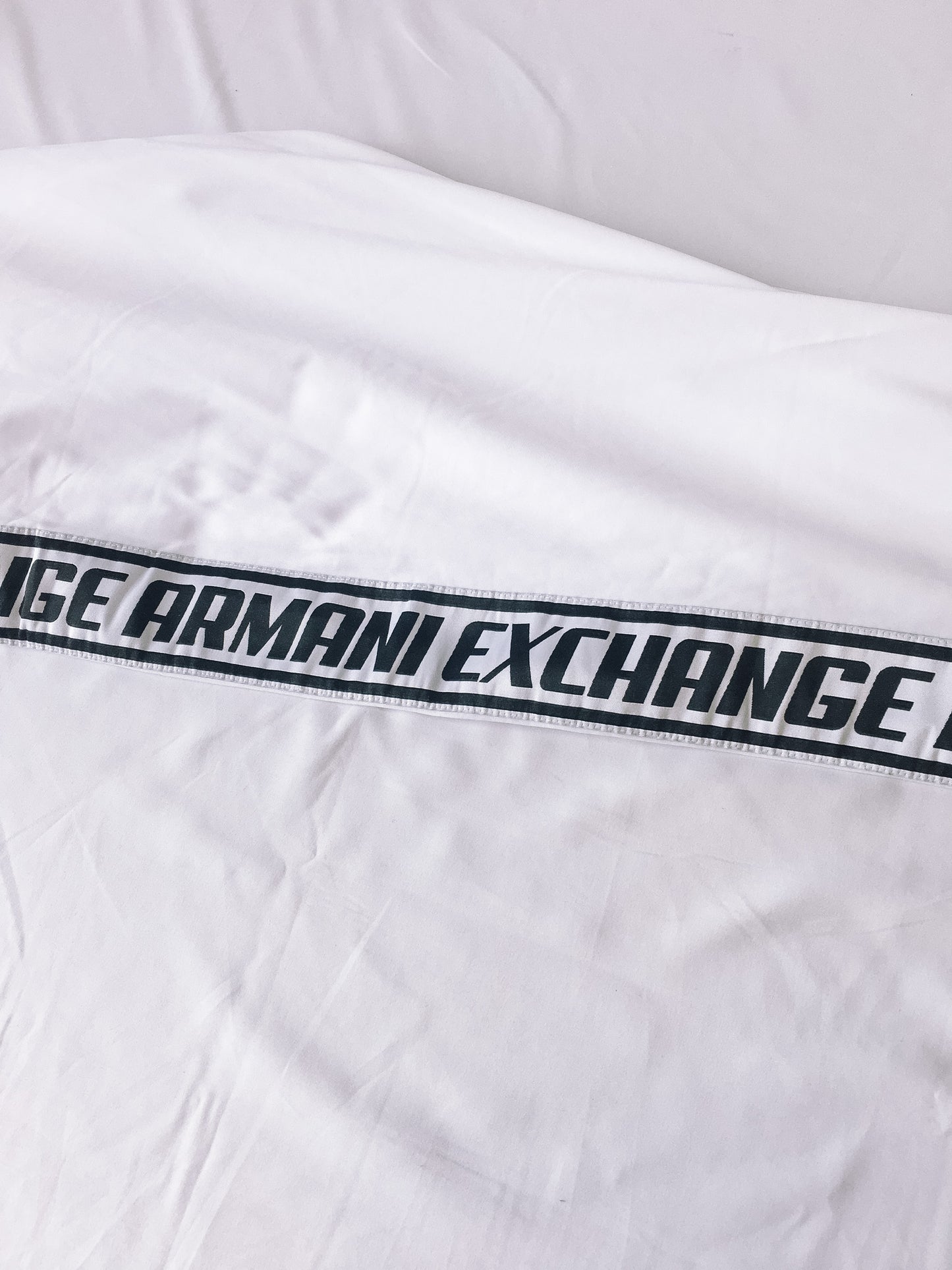 Armani Exchange A|X Men's White Triacetate Logo Tape Drawstring Sweatpants, Sz. L