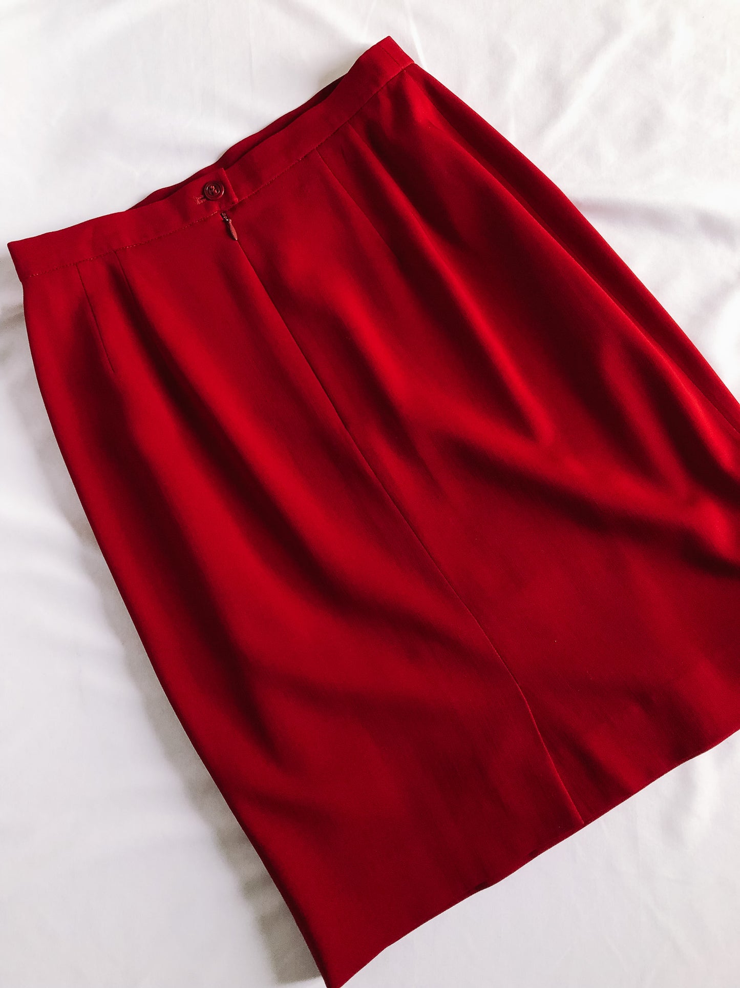 Vintage 80s Escada Margaretha Ley Red Pencil Skirt