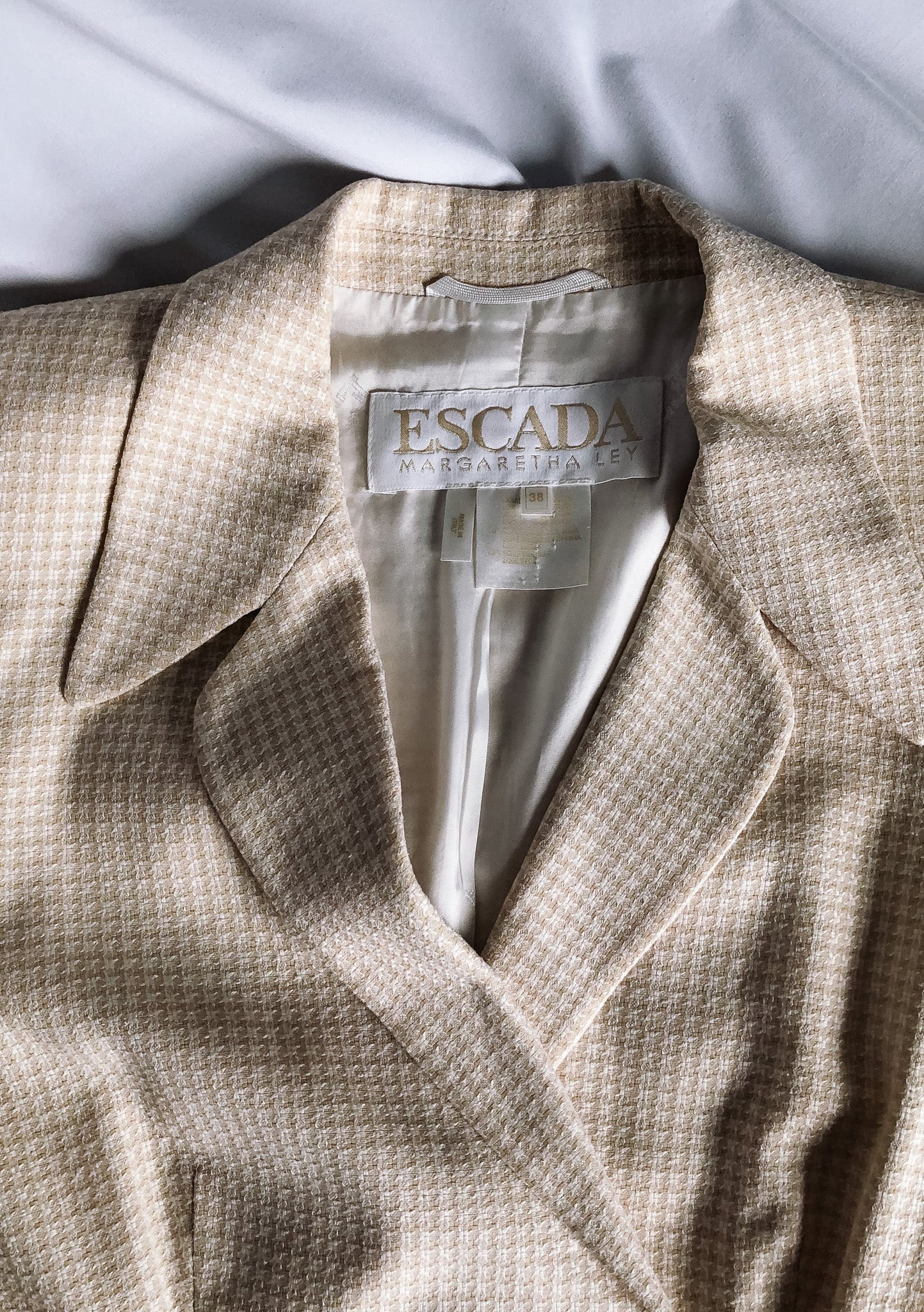 Vintage 90s Escada Margaretha Ley Woven Cream Blazer