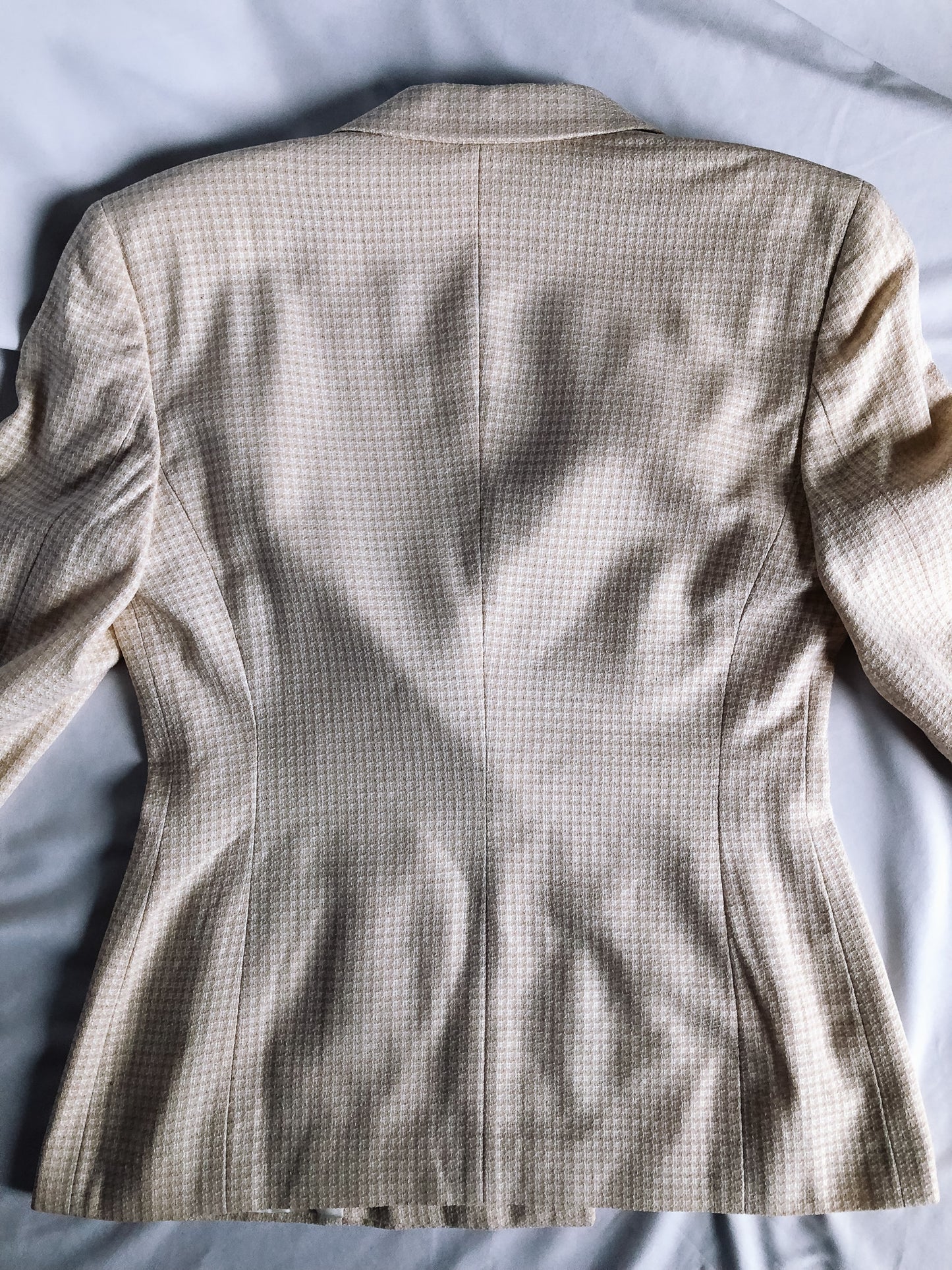 Vintage 90s Escada Margaretha Ley Woven Cream Blazer