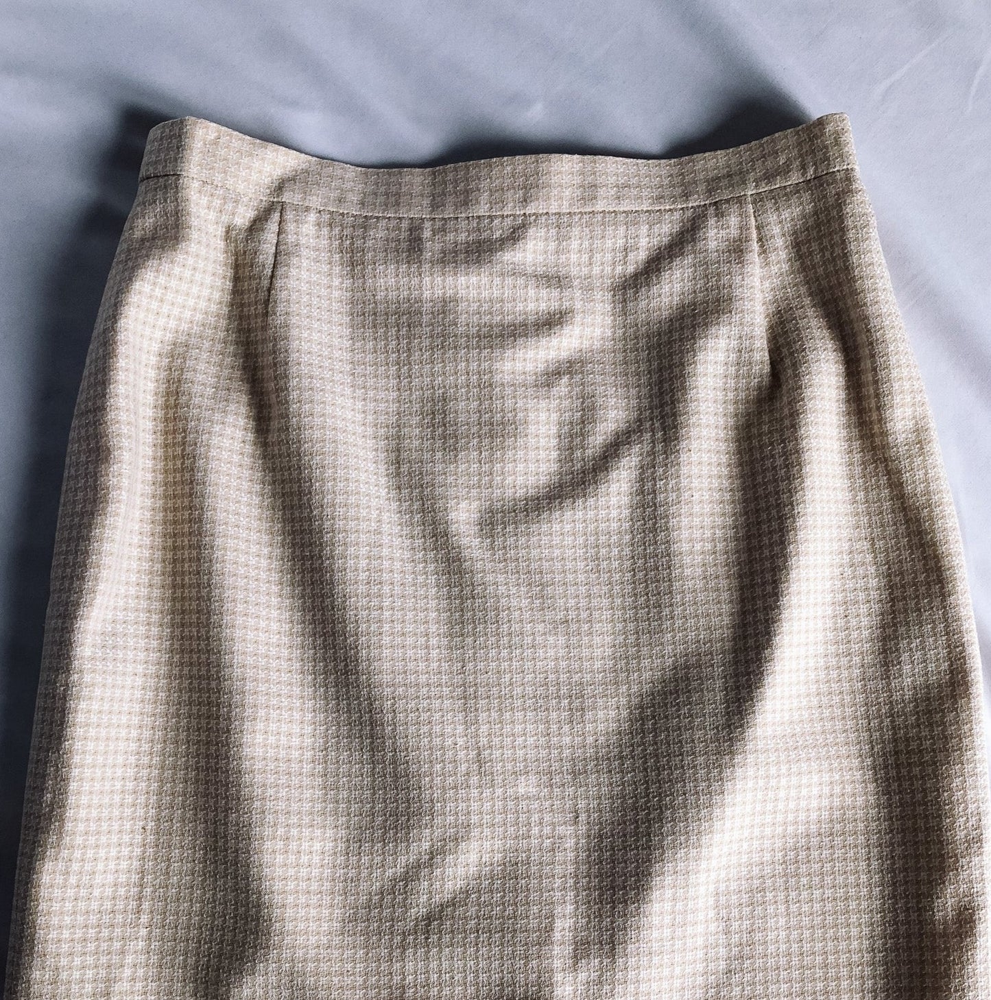 Vintage 90s Escada Margaretha Ley Woven Cream Pencil Skirt