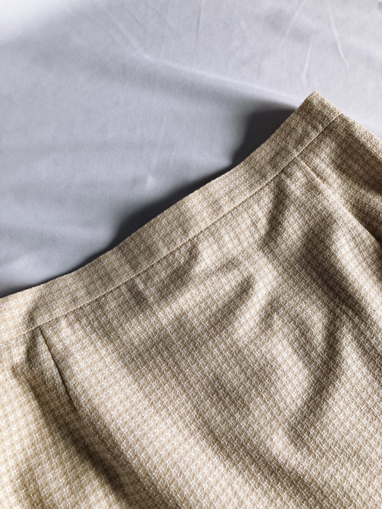 Vintage 90s Escada Margaretha Ley Woven Cream Pencil Skirt