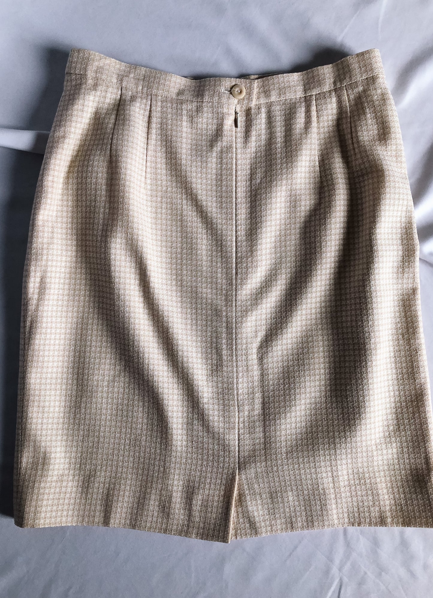 Vintage 90s Escada Margaretha Ley Woven Cream Pencil Skirt