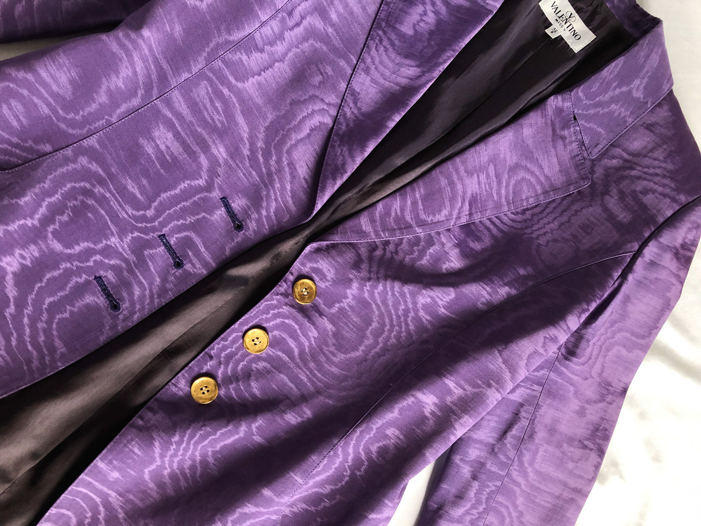 Vintage Valentino Miss V Purple Iridescent Blazer, Sz. 8