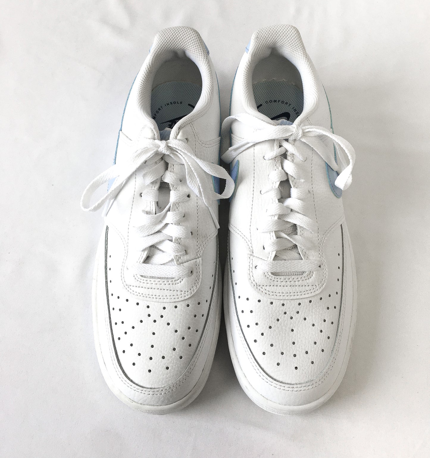 Nike Court Vision White/Royal Tint Sneakers, Women's Sz. 11