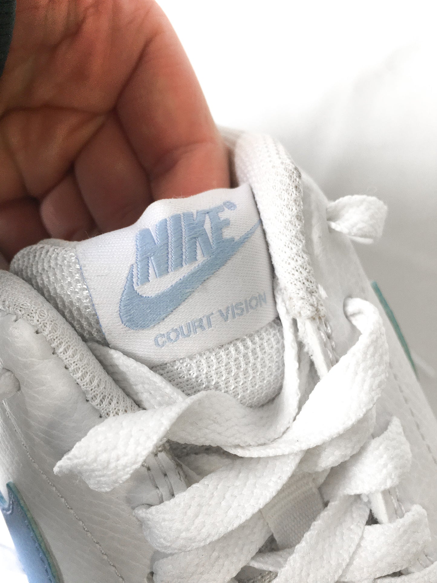 Nike Court Vision White/Royal Tint Sneakers, Women's Sz. 11