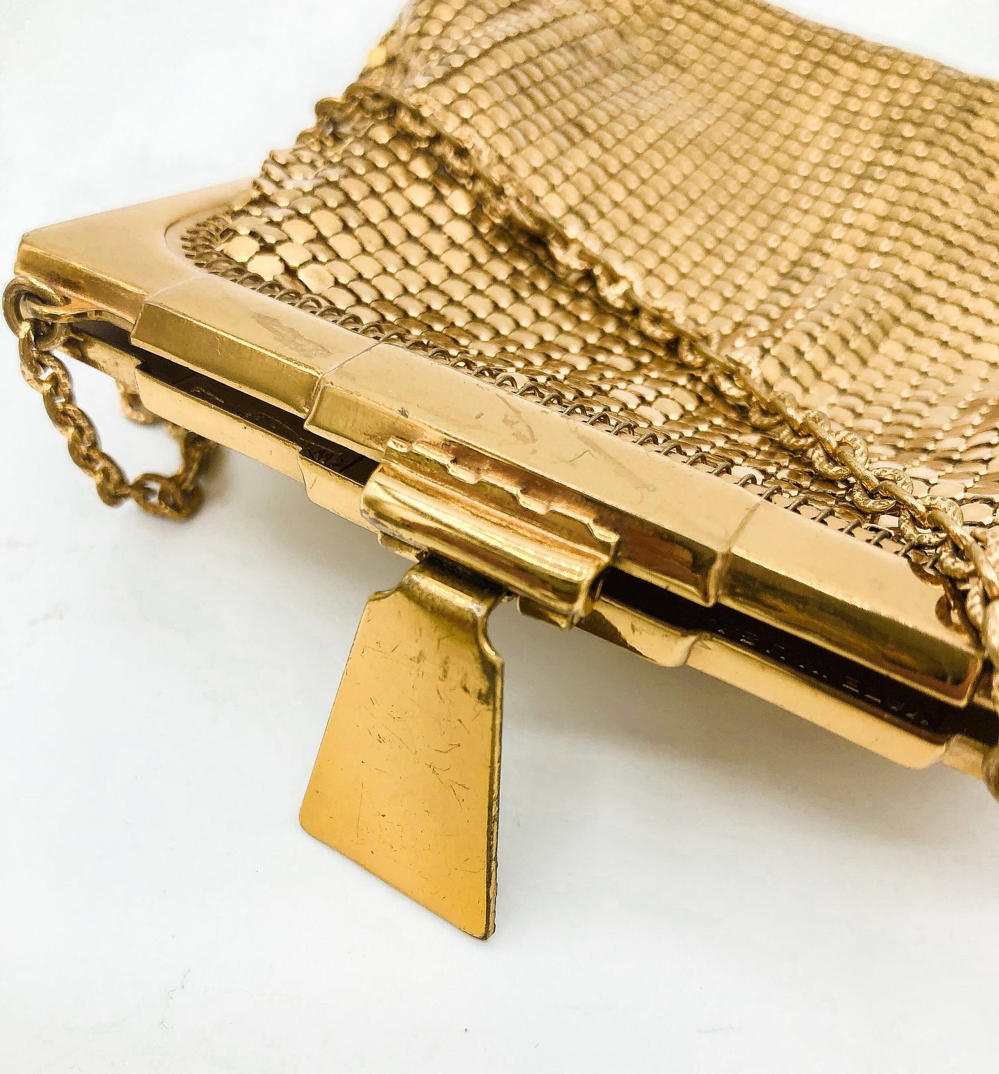 Vintage Gold Purse, Whiting & Davis Gold Mesh Bag, Art Deco Gold Coin Purse, Evening Handbag