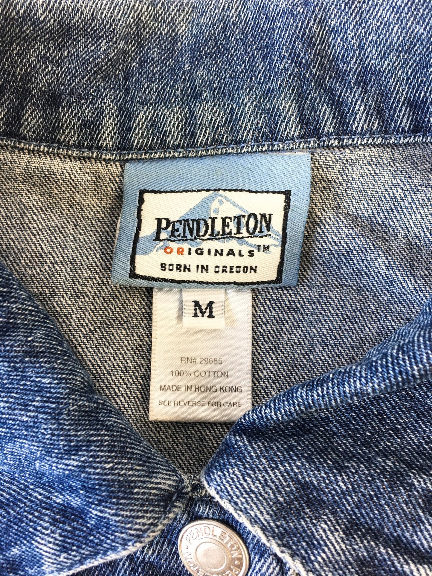 Vintage 90s Pendleton Medium Wash Denim Vest, Women's Sz. M, 90s Jean Jacket Vest