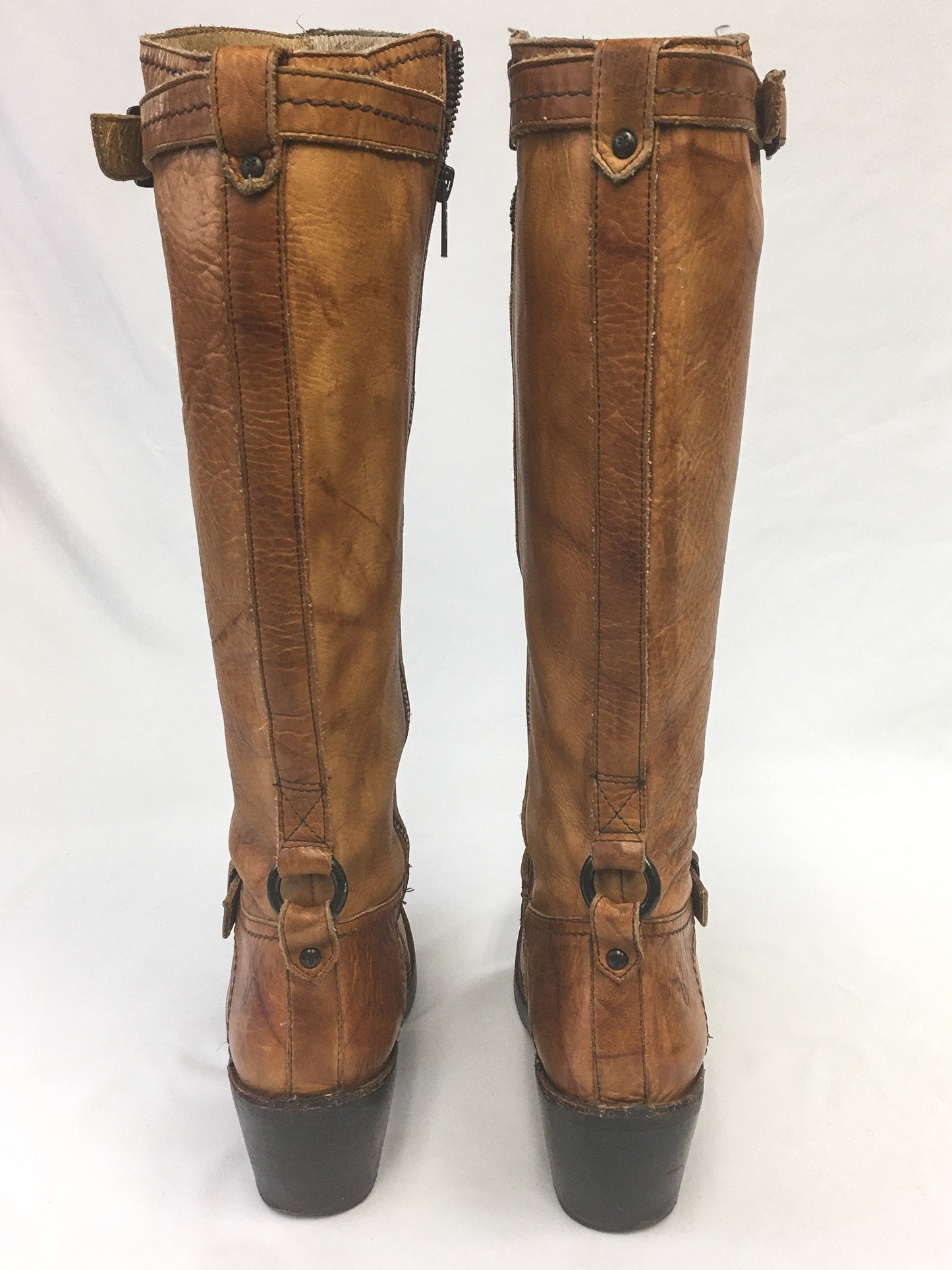 Vintage FRYE Carmen Brown Leather Knee-High Boots, Women's Sz. 8.5B