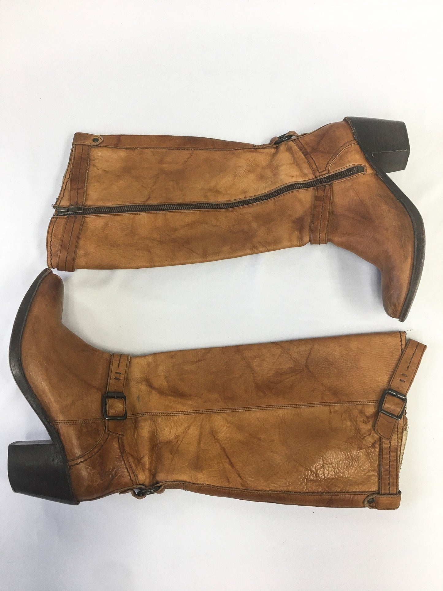 Vintage FRYE Carmen Brown Leather Knee-High Boots, Women's Sz. 8.5B