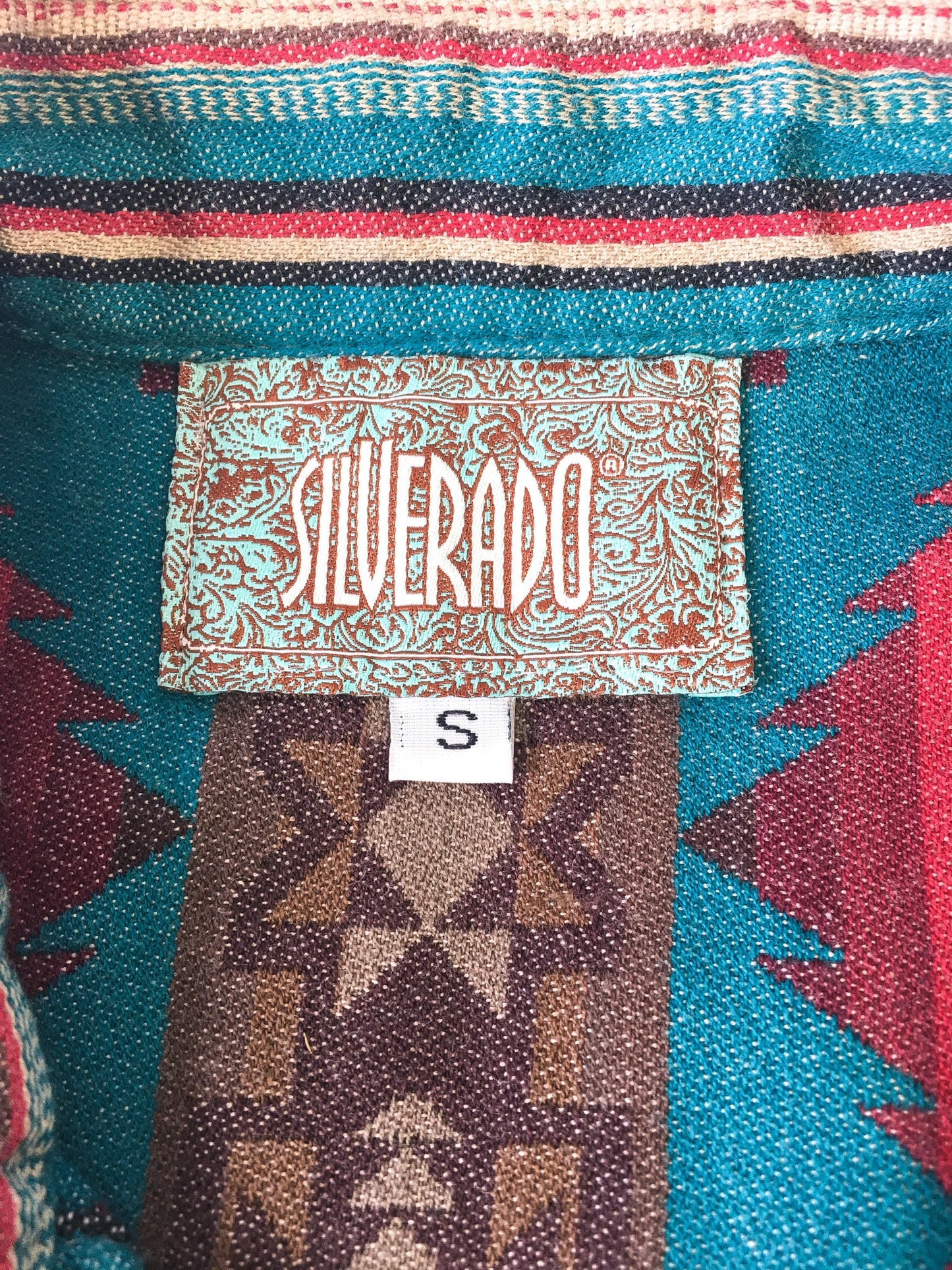 Vintage Silverado Houlihan Aztec Patterned Blouse, Women's Sz. S, Vintage Western Button Up