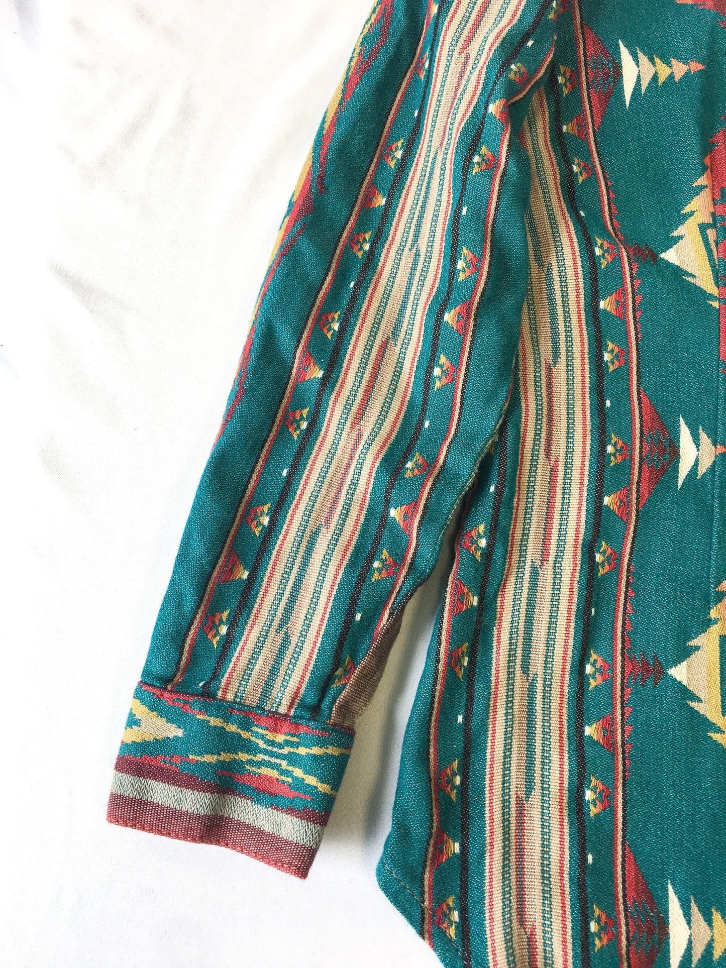 Vintage Silverado Houlihan Aztec Patterned Blouse, Women's Sz. S, Vintage Western Button Up