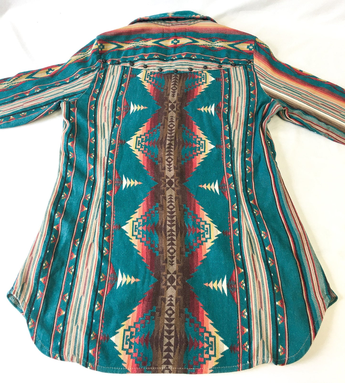 Vintage Silverado Houlihan Aztec Patterned Blouse, Women's Sz. S, Vintage Western Button Up