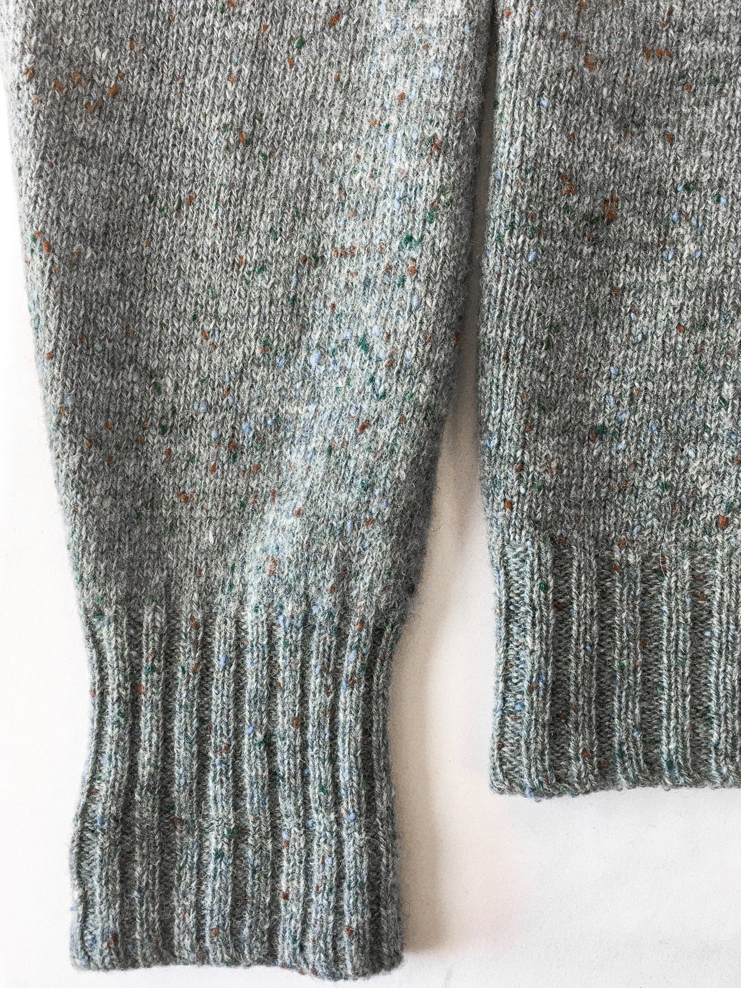 Vintage Lord Jeff Blue Speckled Pure Wool V-Neck Sweater, Sz. L, Made in USA, Vintage Virgin Wool Sweater