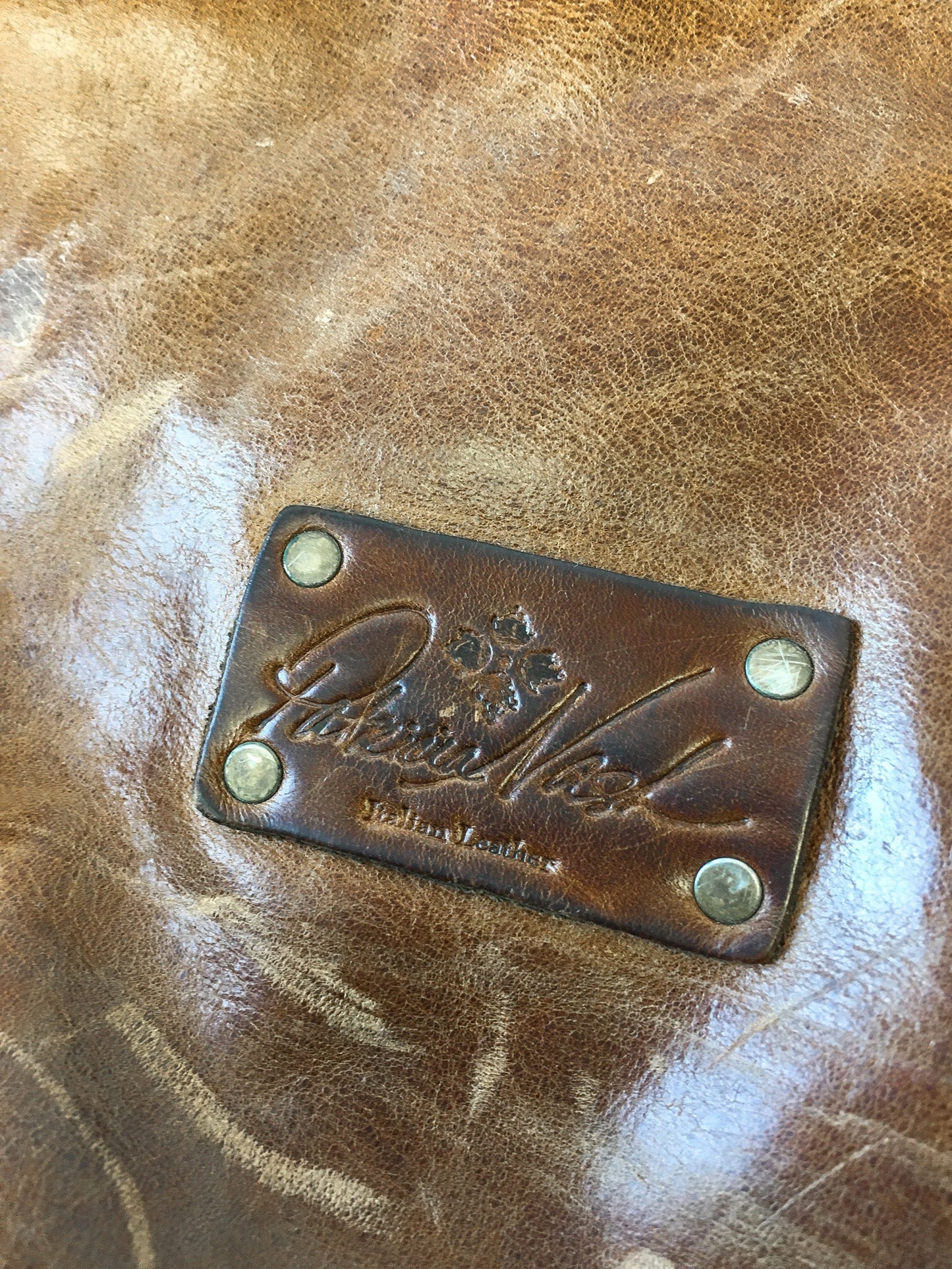 Vintage Patricia Nash Brown Naturally Distressed Leather Benvenuto Tote, Patricia Nash Handbag