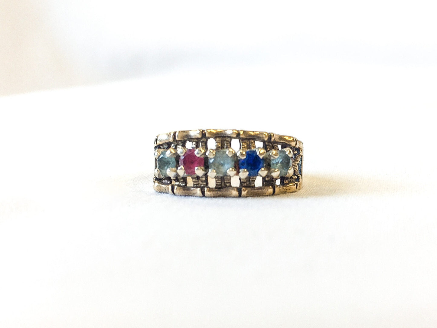 10K Gold Five Stone Mother's Ring Size 6