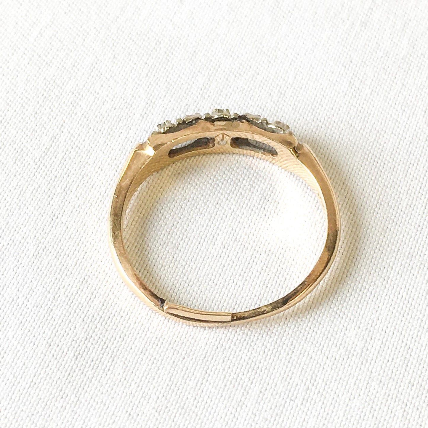 Vintage 14K Gold Tessler and Weiss Diamond Accent Wedding Band, Size 6.5