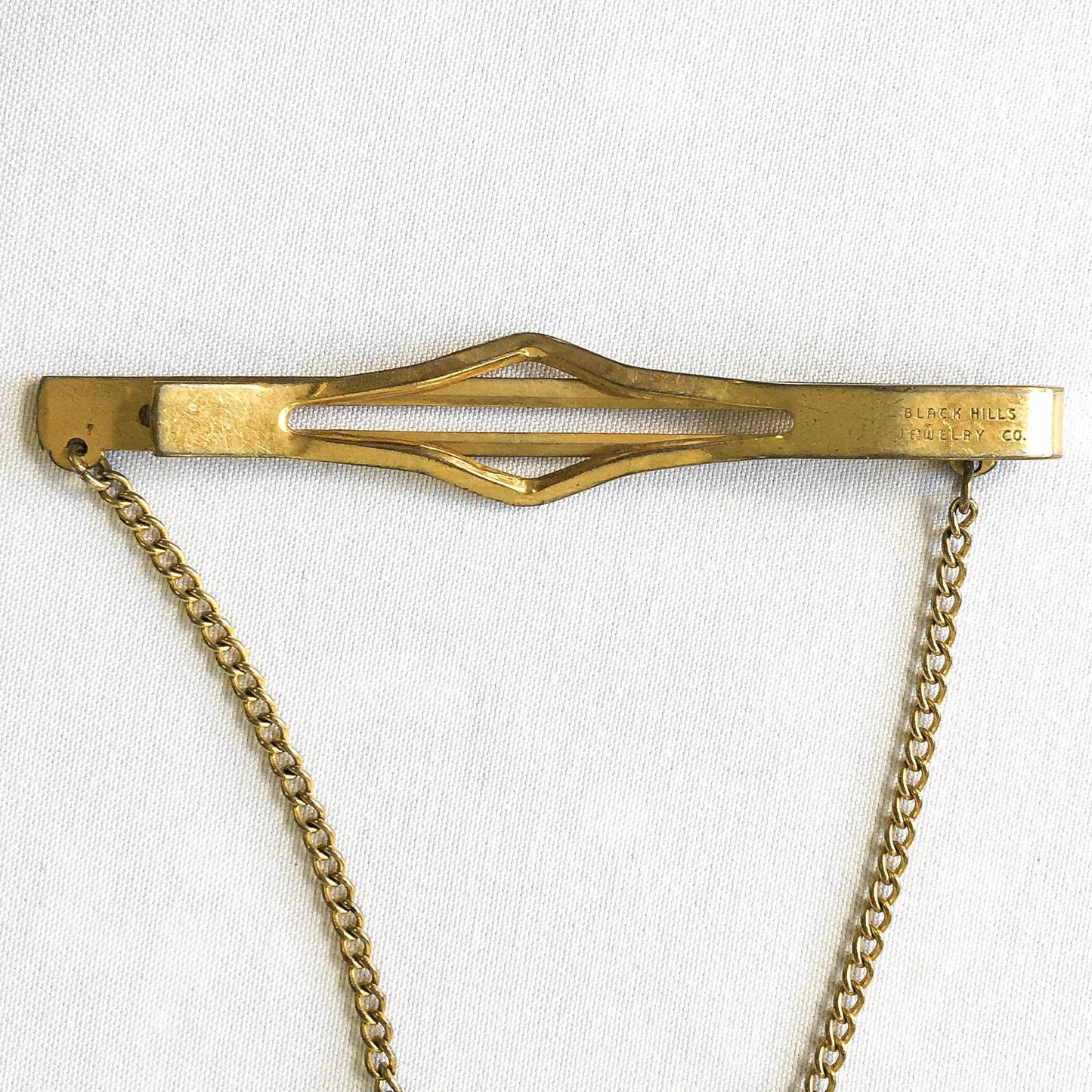Vintage 12K Black Hills Jewelry Company Tie Bar with Moose and Three Leaves