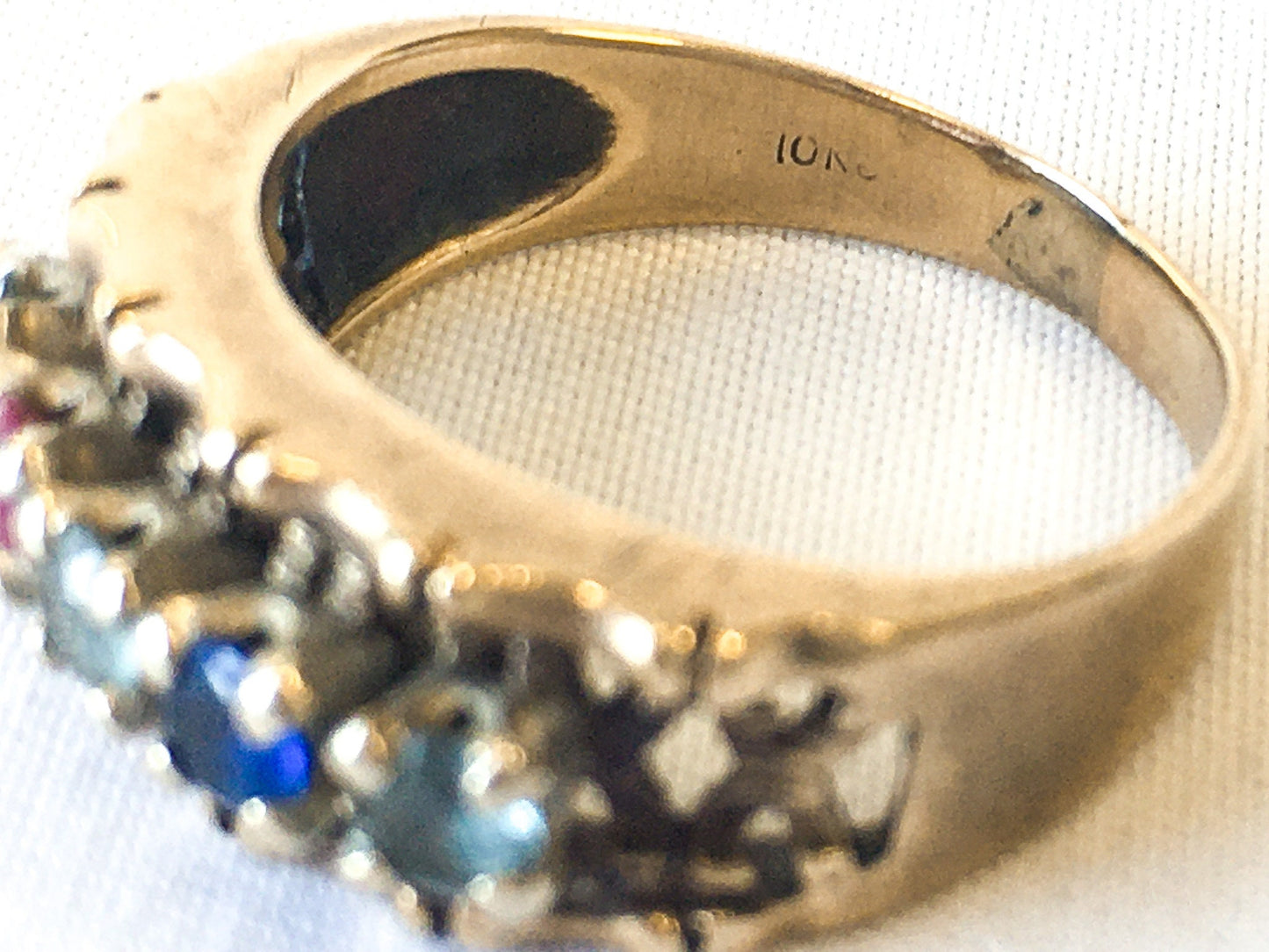10K Gold Five Stone Mother's Ring Size 6