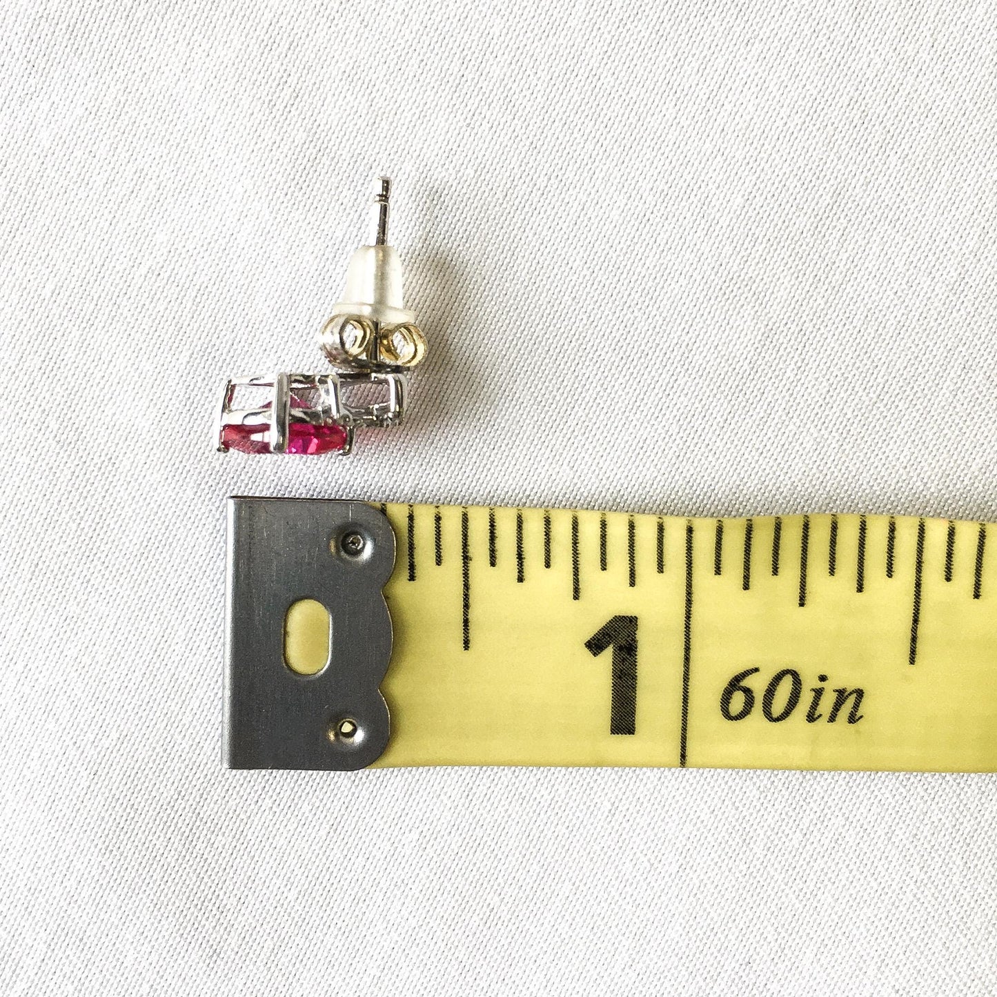 Ruby and Diamond 925 Stud Earrings