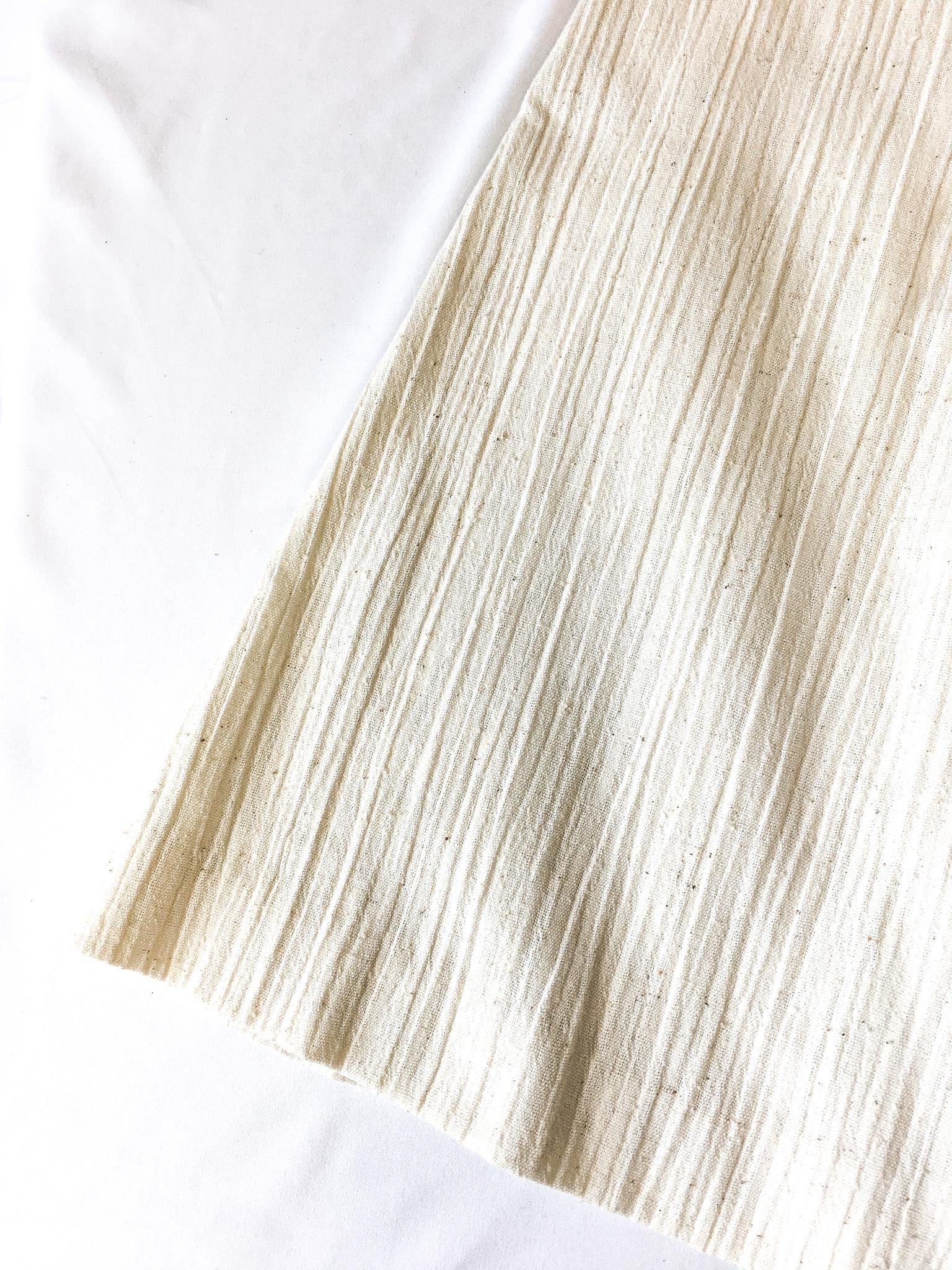 Vintage Handmade Cream/Off-White Speckled Button Midi Skirt with Woven Pocket Detail, Approx. Sz. S, Waist Sz. 25"