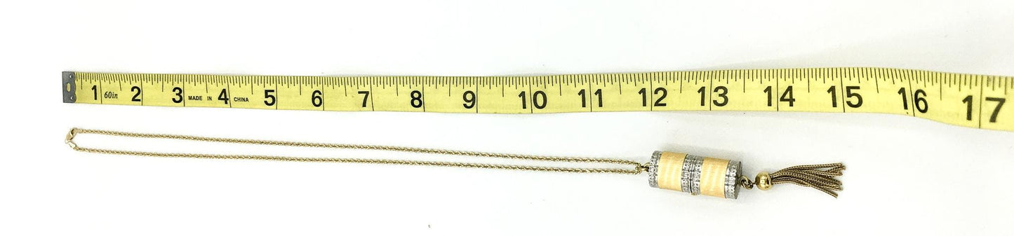 14K Gold Rope Chain 24" with Bucherer Slide Watch Pendant, Rare Find