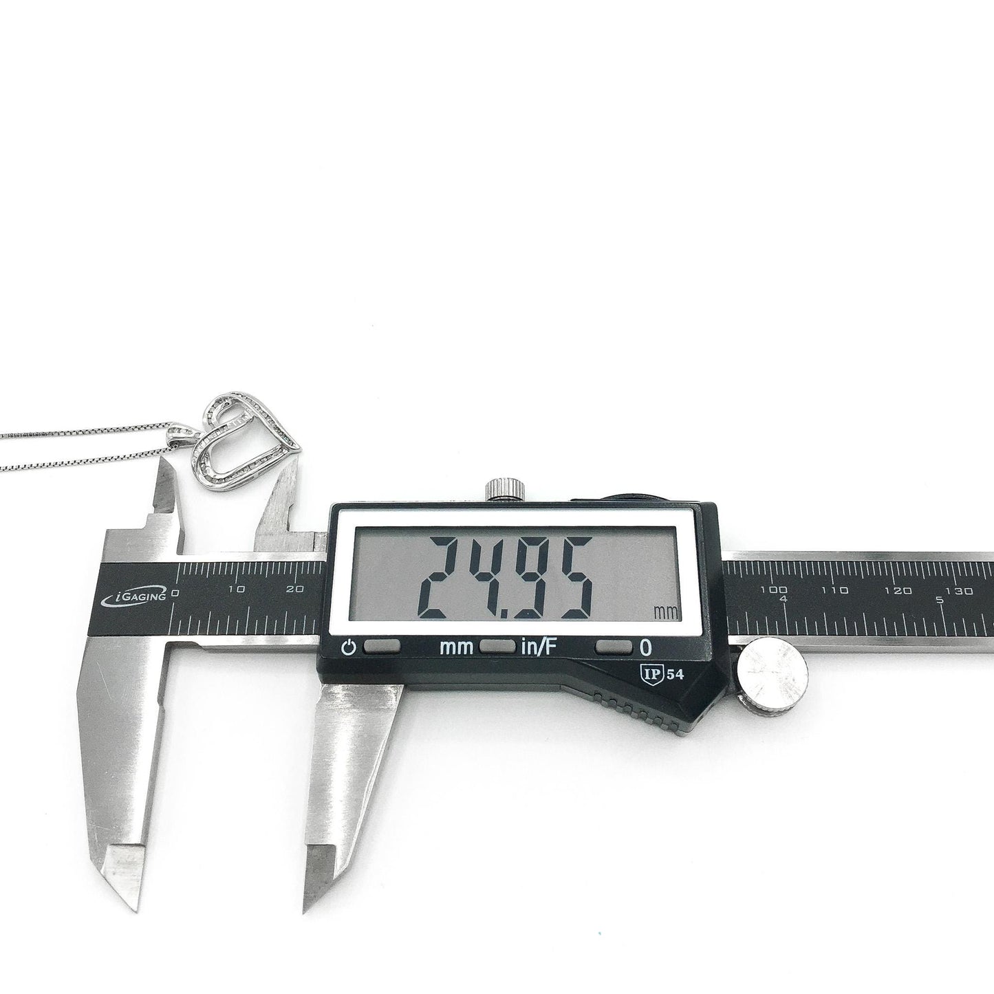 925 Genuine Diamond Heart Pendant with 925 Box Chain 18# Necklace